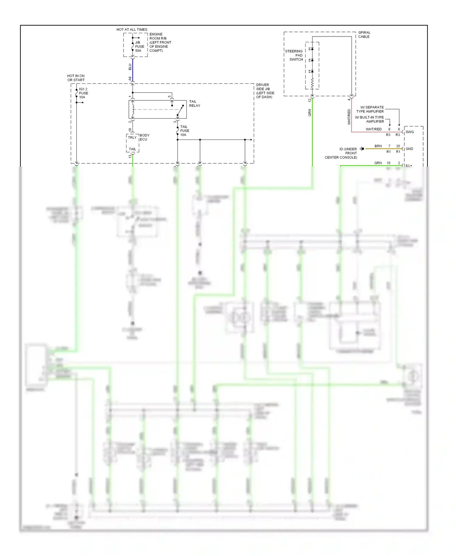 Toyota Tacoma II (2004-2011) differ- ential lock switch wiring diagram  (1 of 1)
