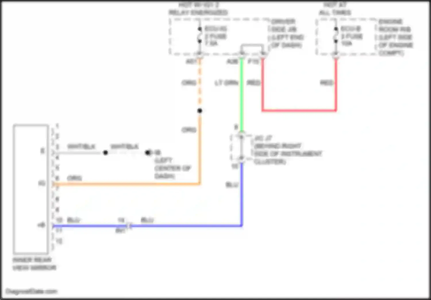 Tacoma Toyota III (2015-2023): Electrochromic mirror circuit