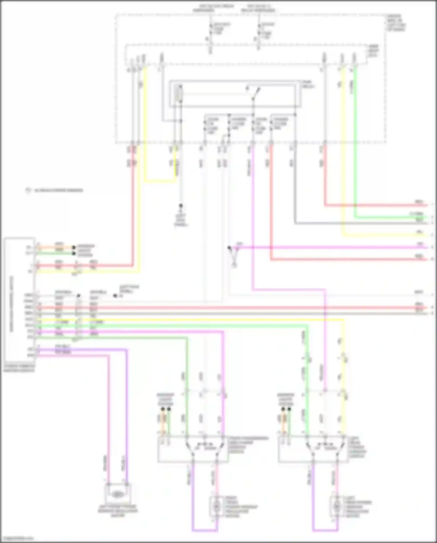 Tacoma Toyota III (2015-2023): Power windows circuit, w/o jam protection (1 of 2)