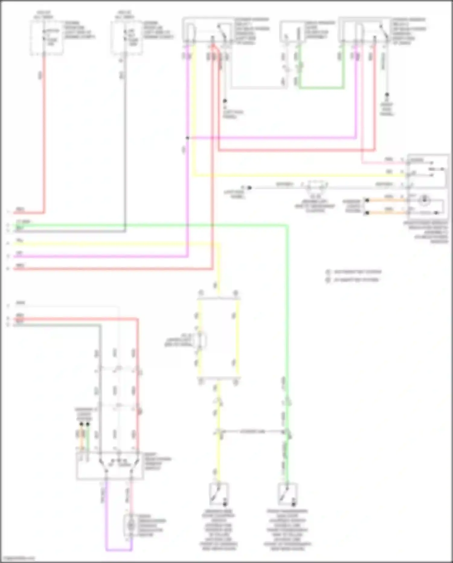 Tacoma Toyota III (2015-2023): Power windows circuit, w/o jam protection (2 of 2)