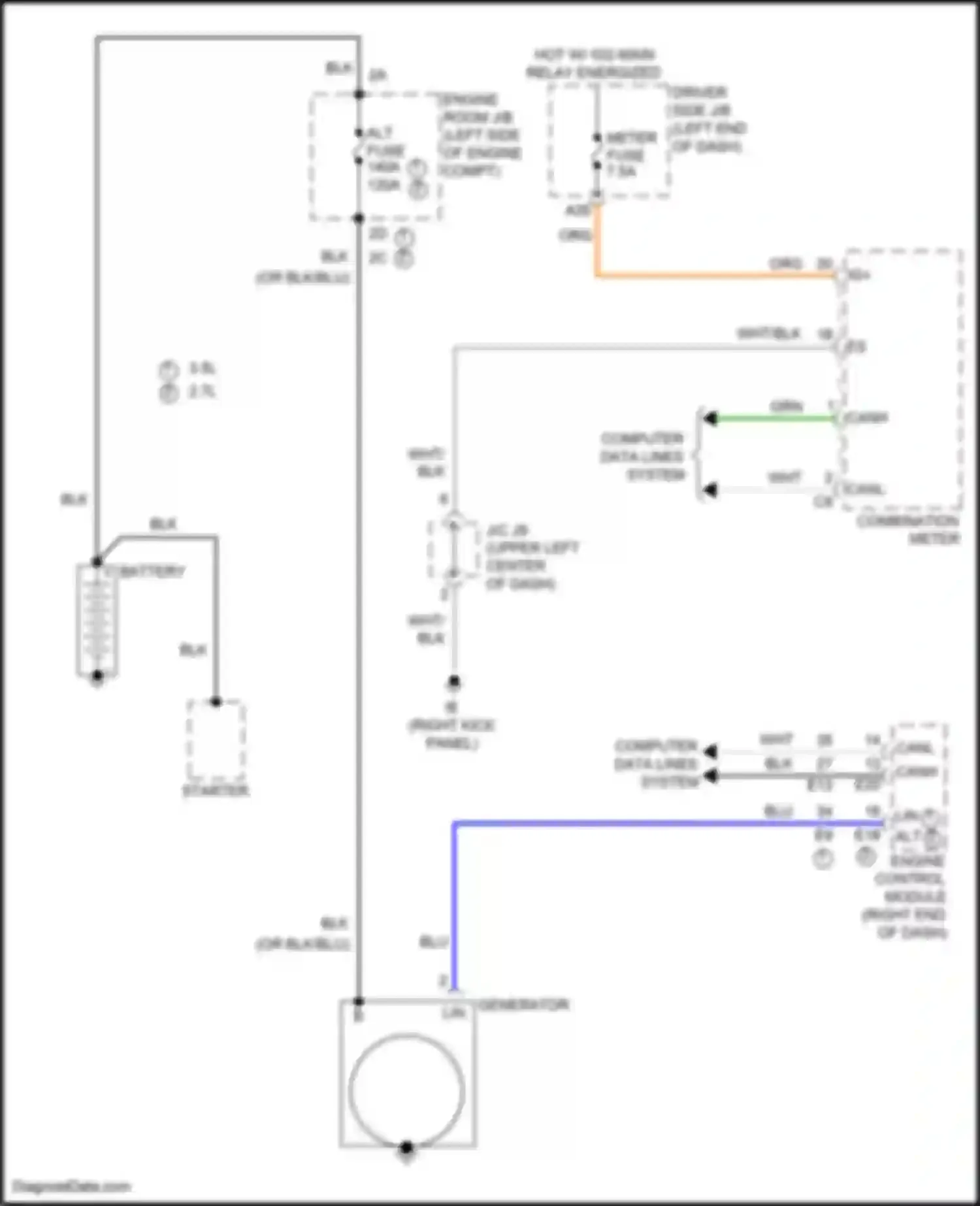 Tacoma Toyota III (2015-2023): Charging circuit