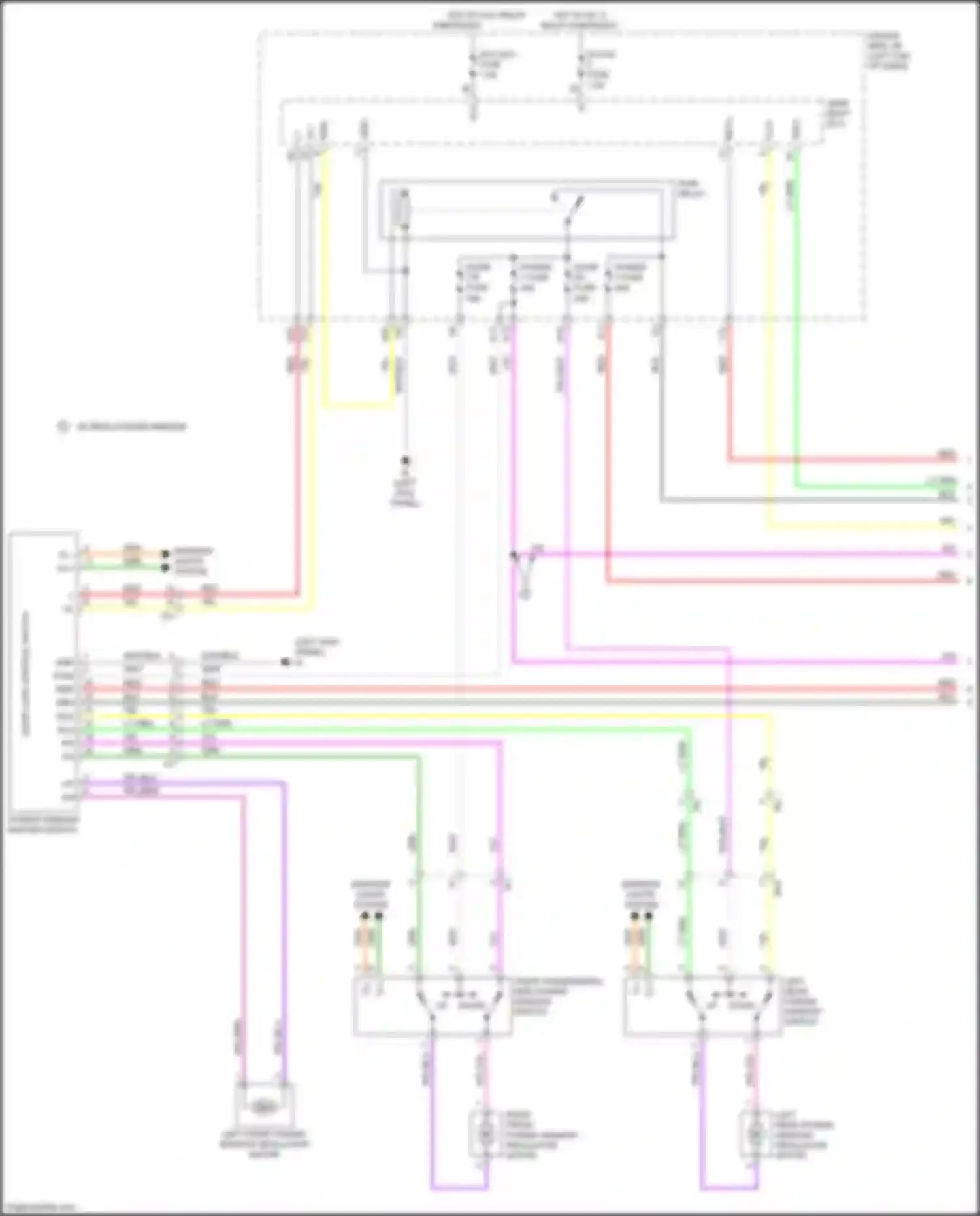 Tacoma Toyota IV (2023-2024): Power windows circuit, w/o jam protection (1 of 2)