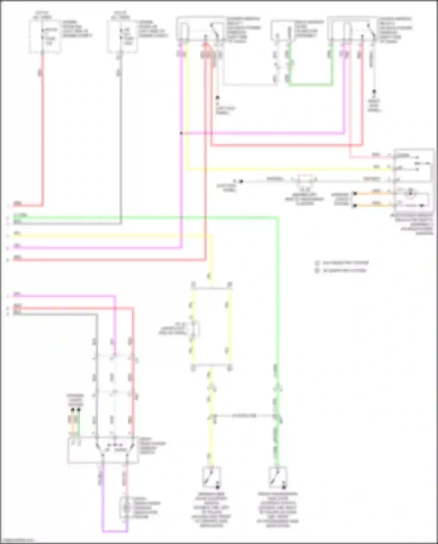 Tacoma Toyota IV (2023-2024): Power windows circuit, w/o jam protection (2 of 2)