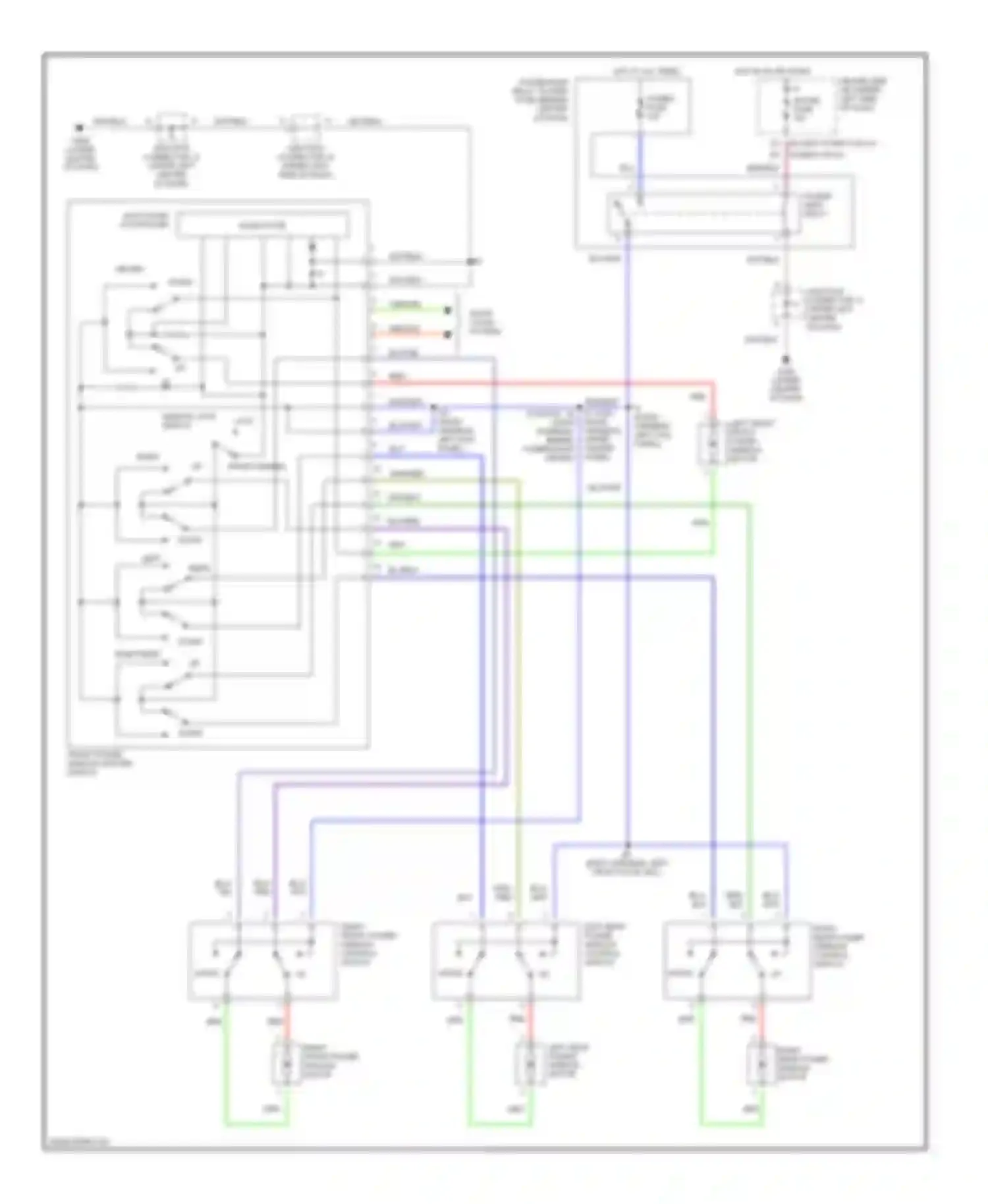 Tercel Toyota L50 facelift (1997-1999): Power window circuit, 4 door