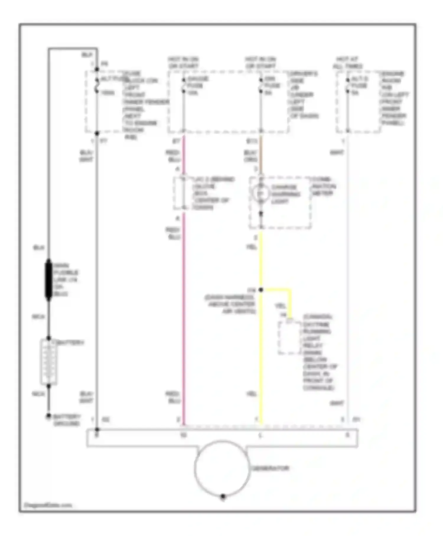 Tercel Toyota L50 facelift (1997-1999): Charging circuit