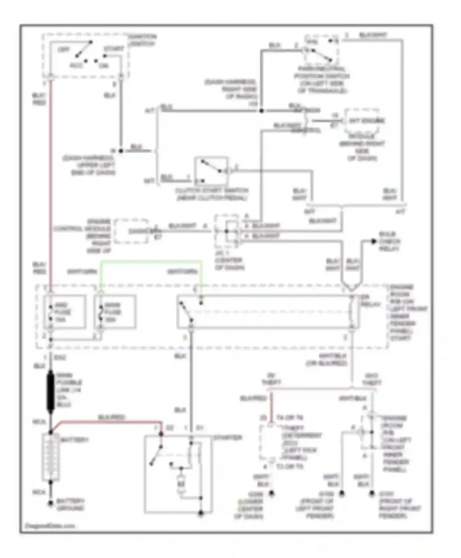Wiring diagram bulb check relay for Toyota Tercel L50 facelift (1997-1999) (2 of 2)