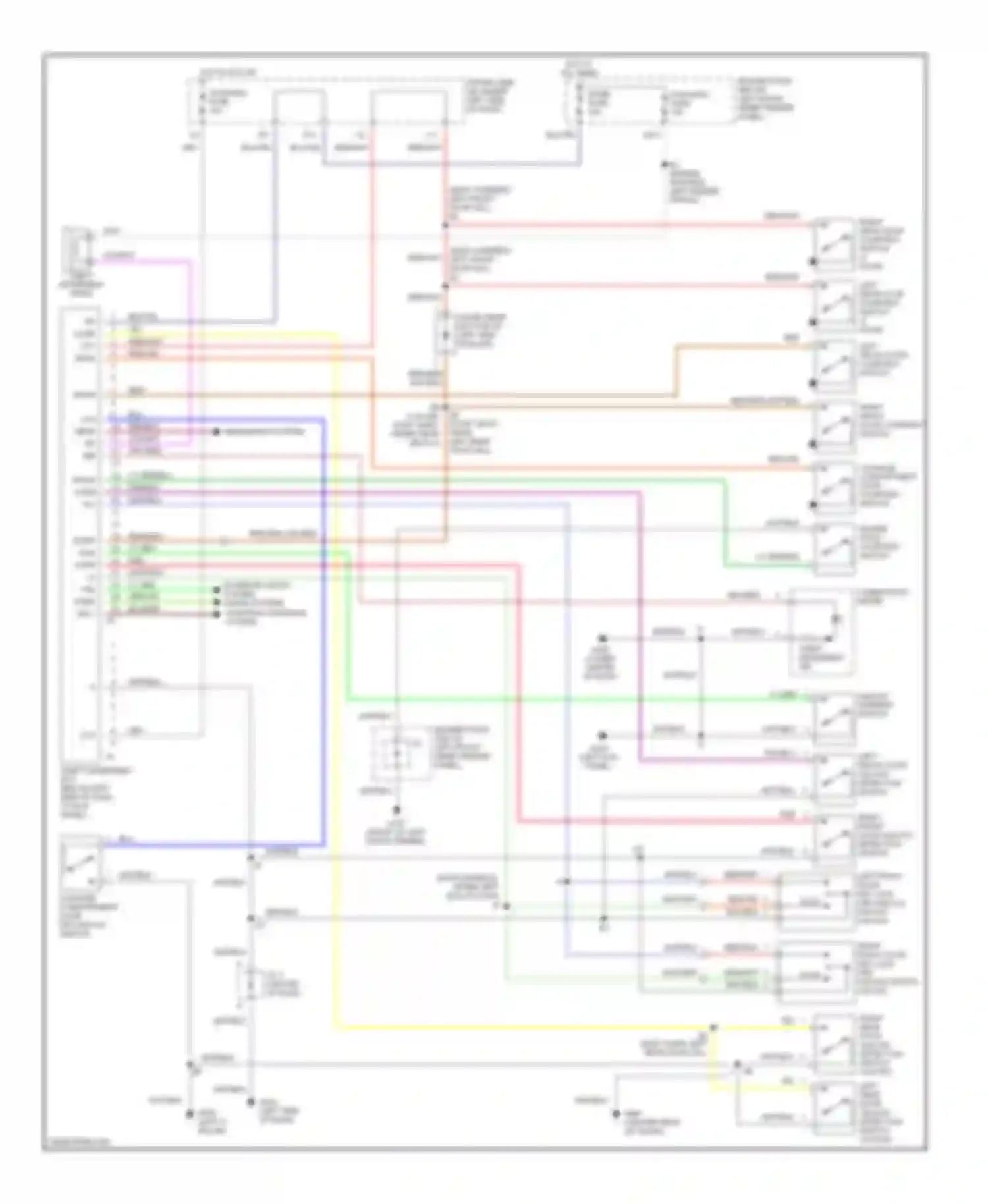 Wiring diagram left front door unlock detection switch for Toyota Tercel L50 facelift (1997-1999) (1 of 2)