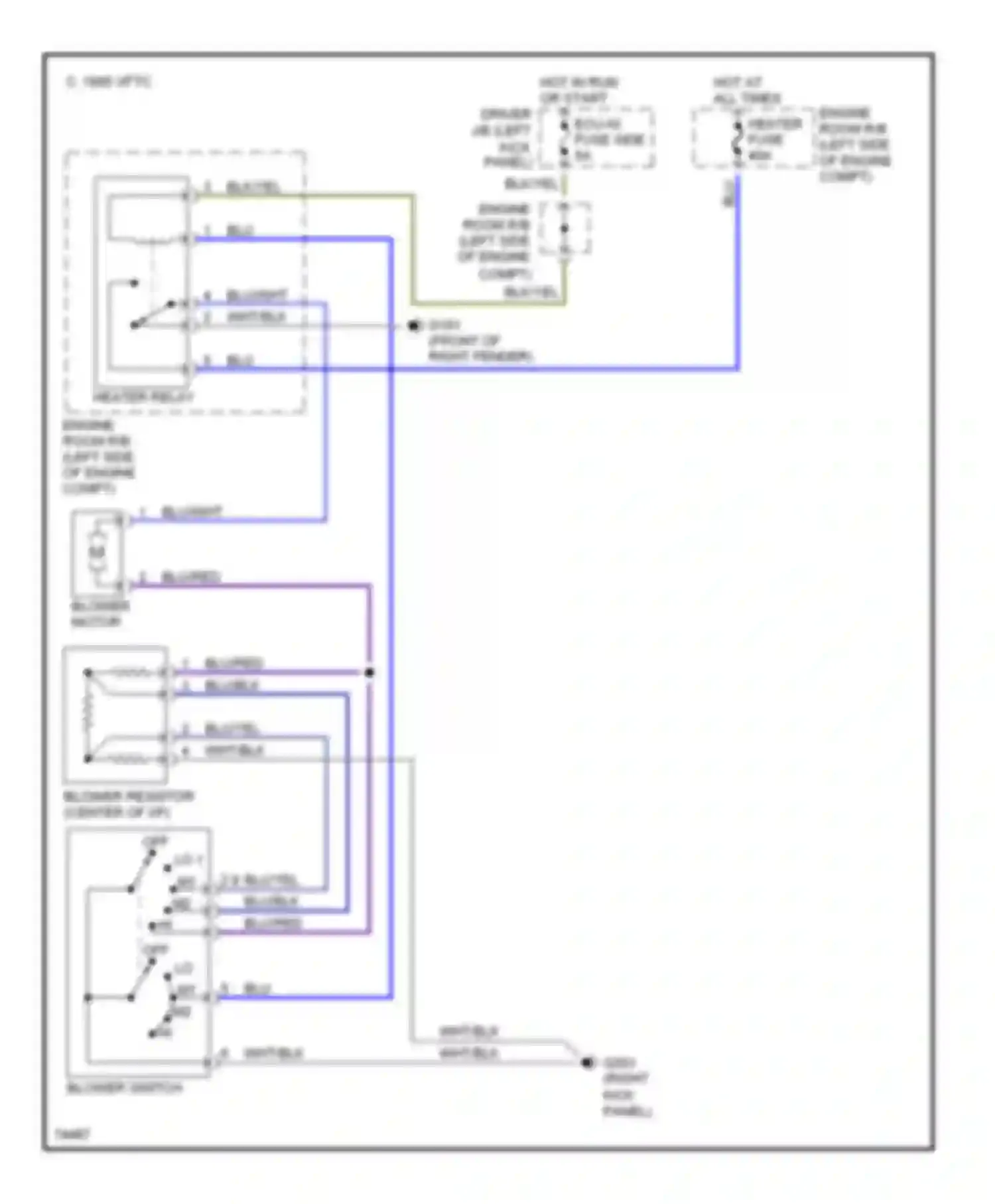 Tercel Toyota L50 (1994-1997): Heater circuit