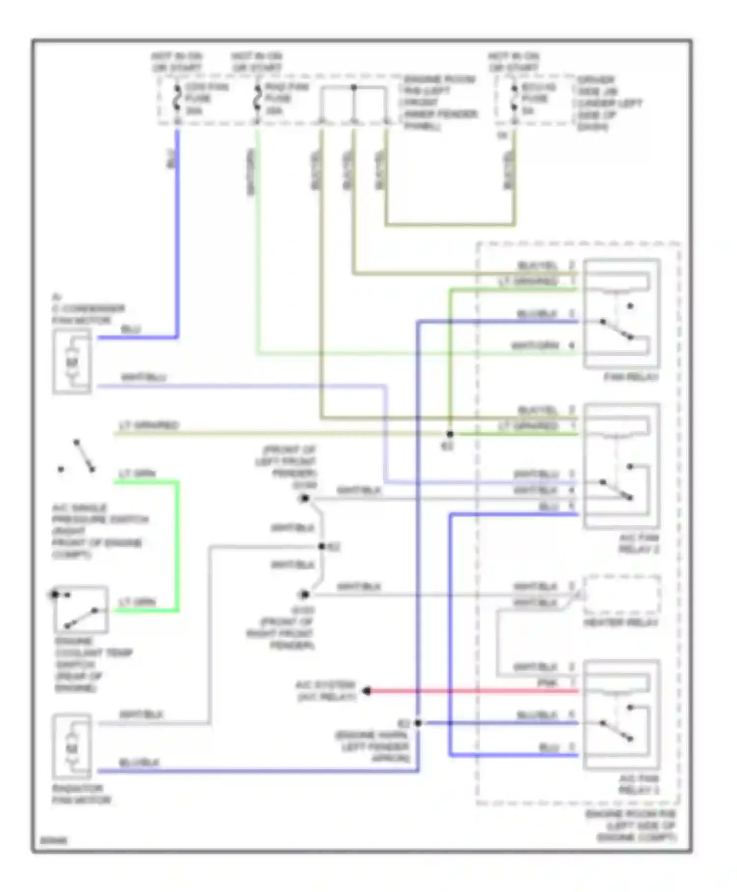 Tercel Toyota L50 (1994-1997): Cooling fan circuit