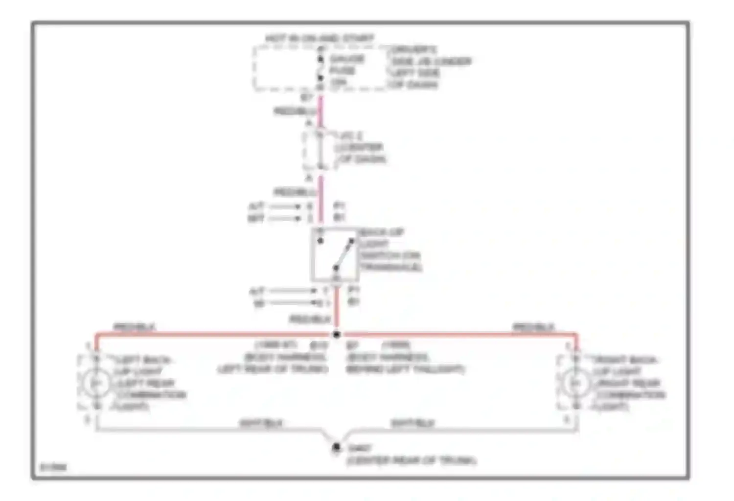 Tercel Toyota L50 (1994-1997): Backup lamps circuit