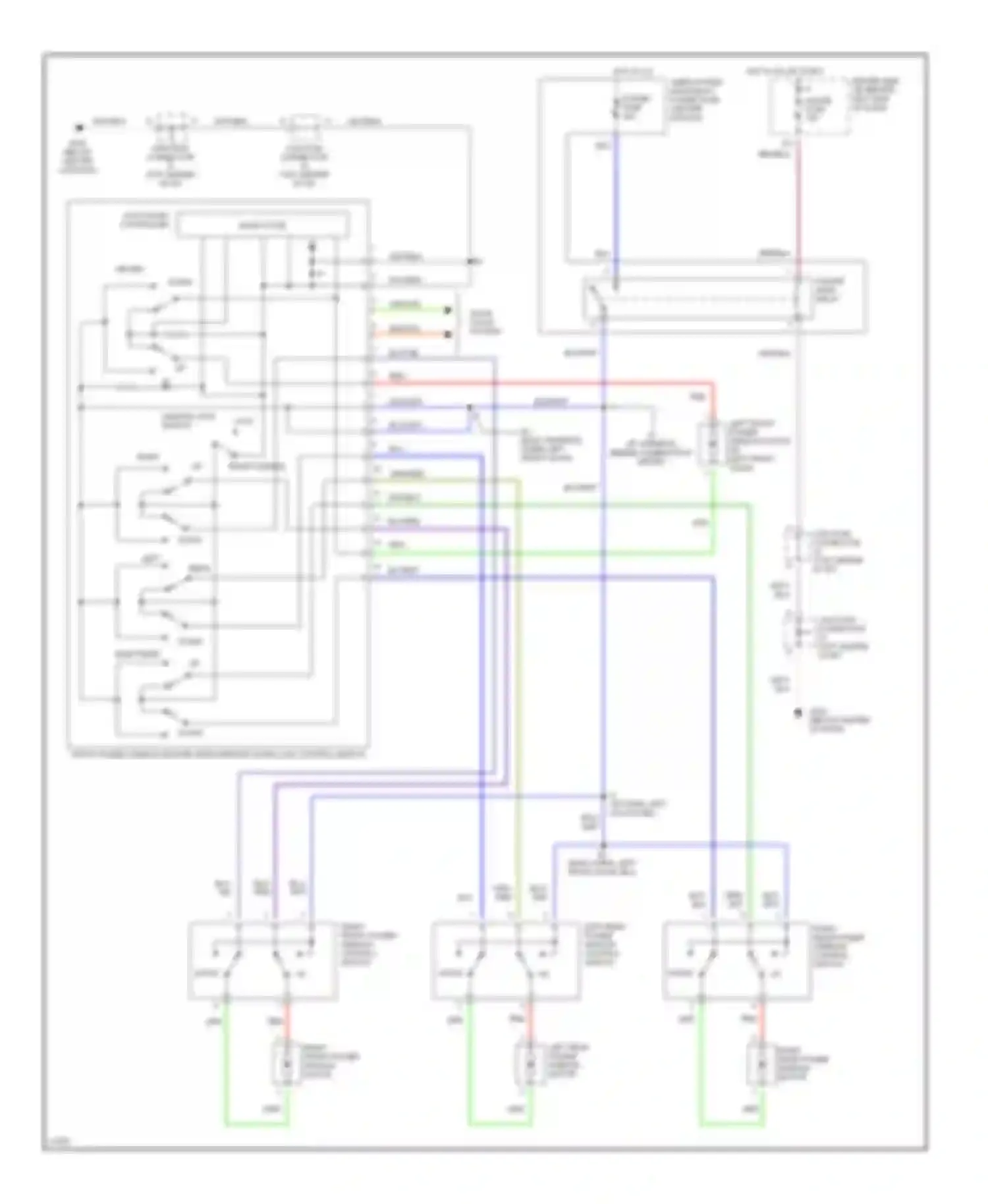 Tercel Toyota L50 (1994-1997): Power window circuit, sedan & wagon