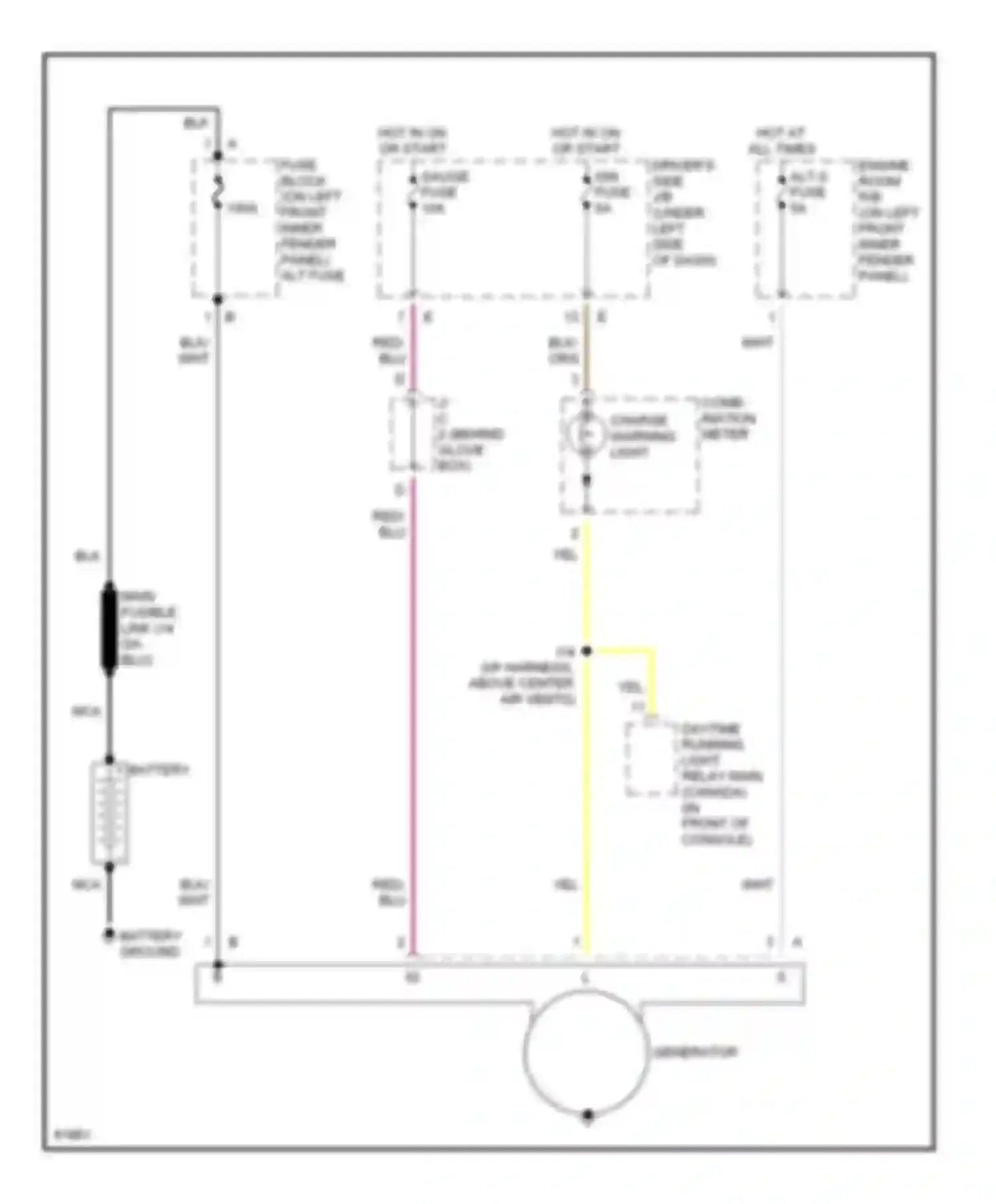 Tercel Toyota L50 (1994-1997): Charging circuit