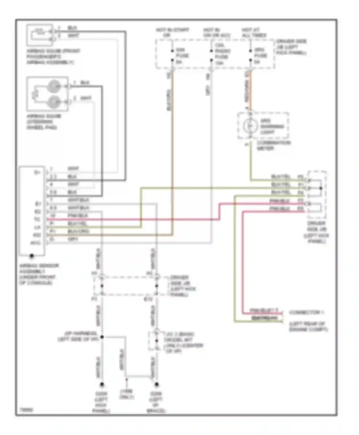 Tercel Toyota L50 (1994-1997): Supplemental restraint circuit, usa