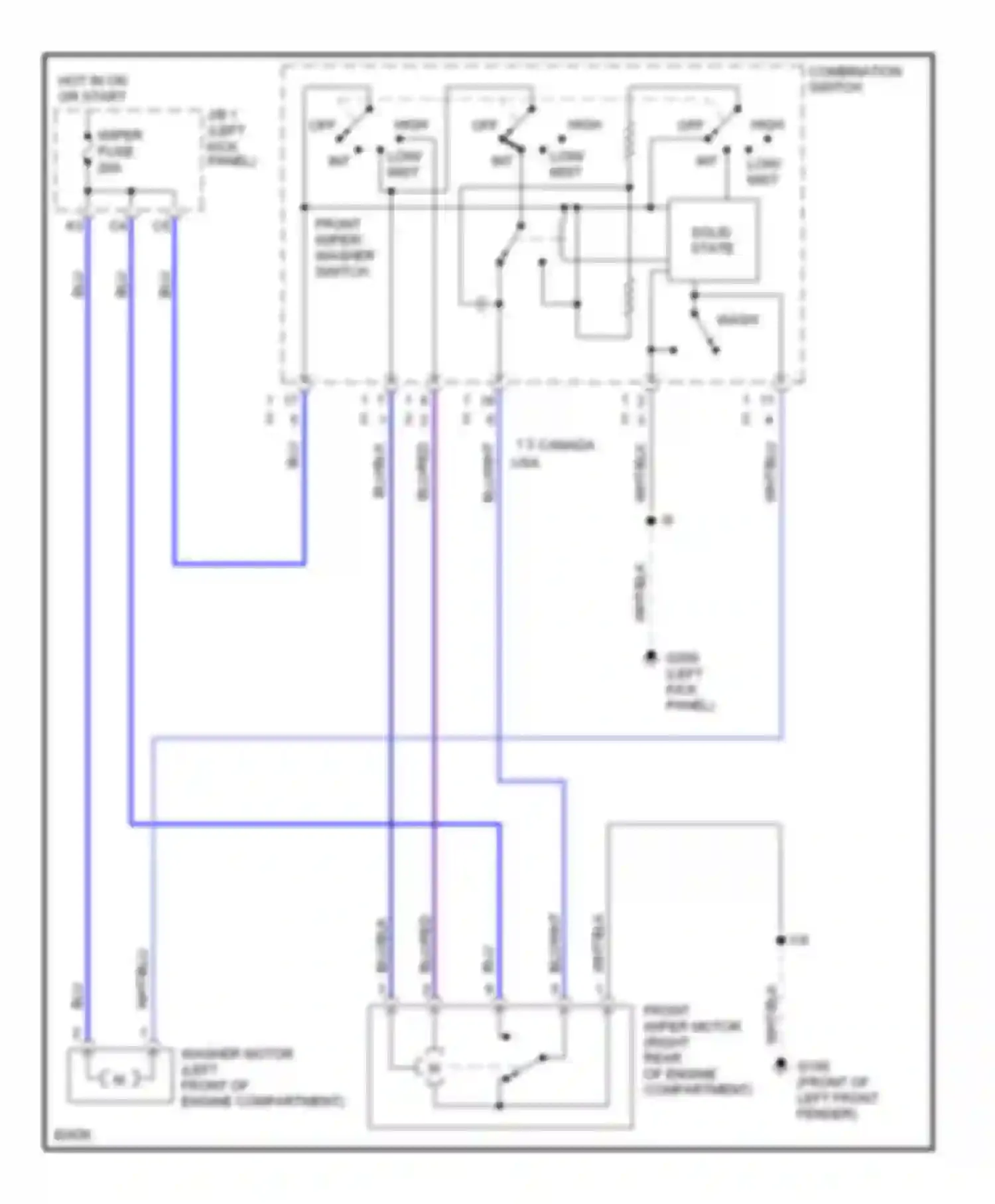 Tercel Toyota L50 (1994-1997): Wiper/washer circuit