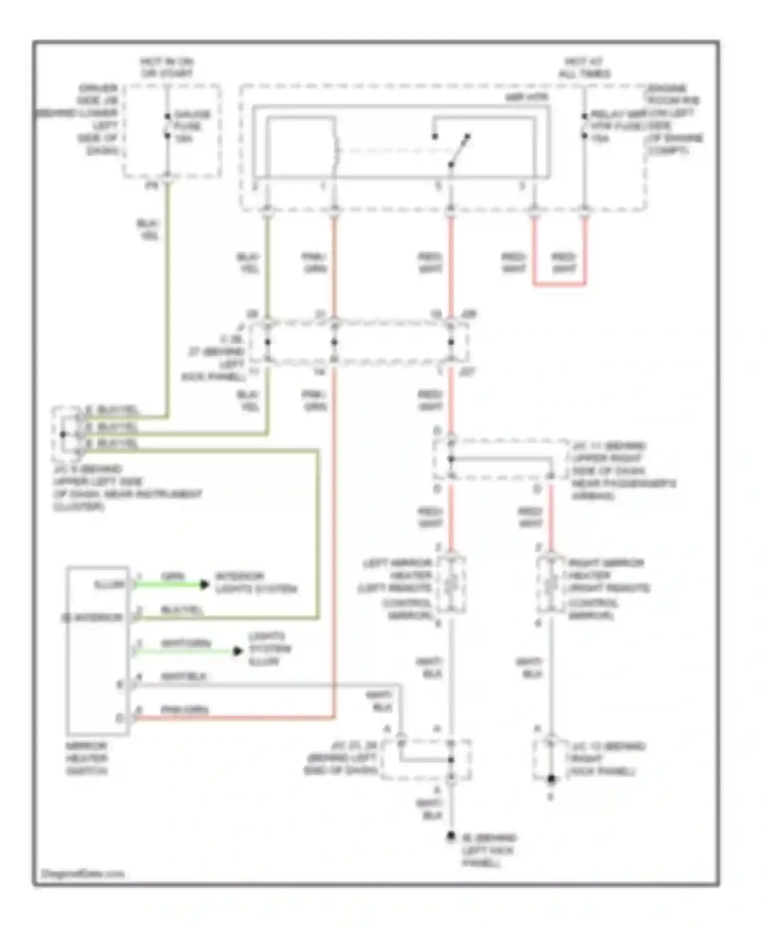 Tundra Toyota I facelift (2002-2006): Defoggers circuit, access/standard cab