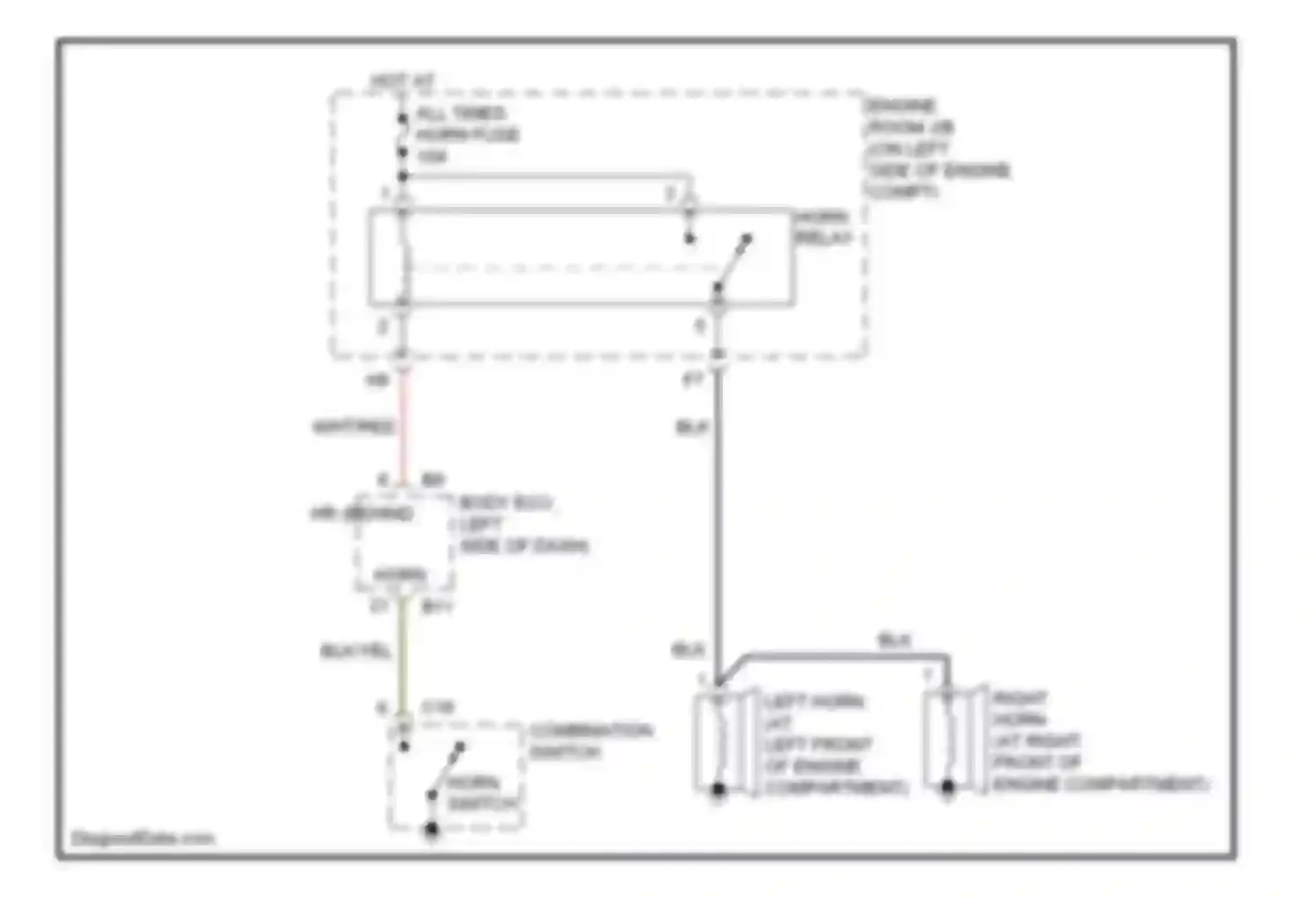 Tundra Toyota I facelift (2002-2006): Horn circuit, double cab