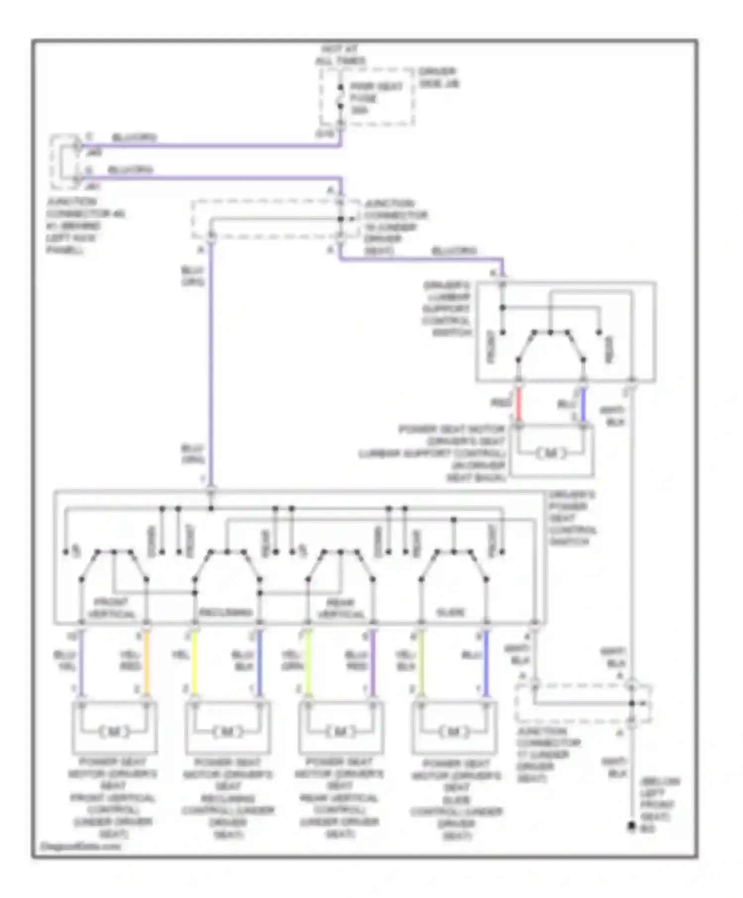 Tundra Toyota I facelift (2002-2006): Power & lumbar seat circuit, double cab