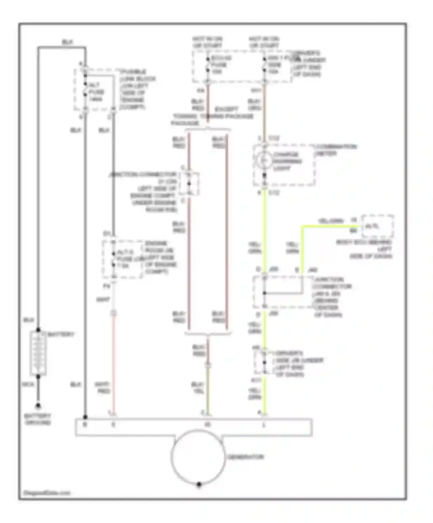 Tundra Toyota I facelift (2002-2006): Charging circuit, double cab