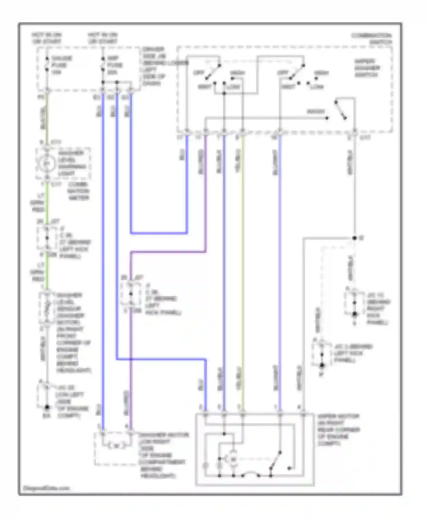 Tundra Toyota I facelift (2002-2006): 2-speed wiper/washer circuit, access/standard cab