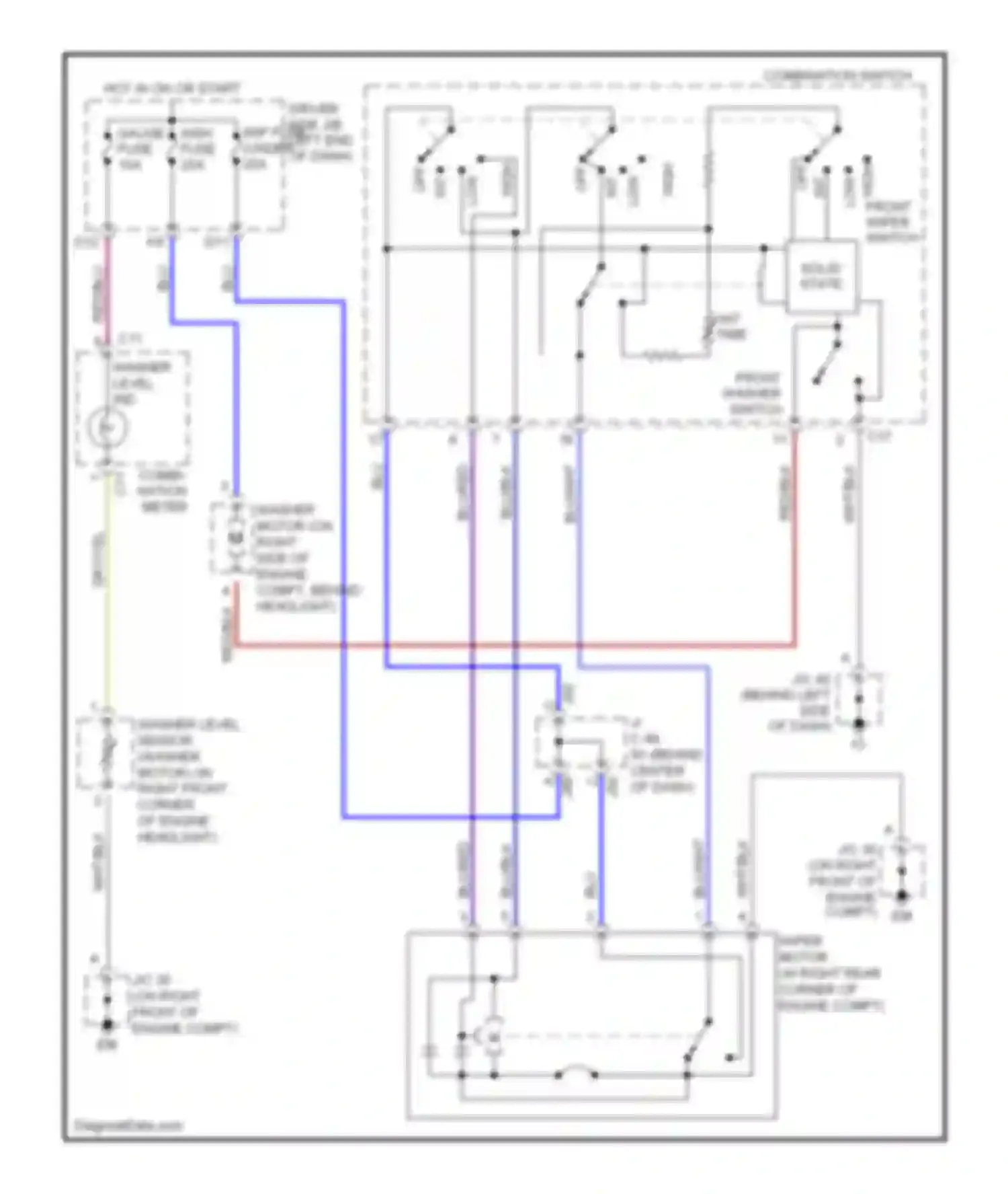 Tundra Toyota I facelift (2002-2006): Interval wiper/washer circuit, double cab