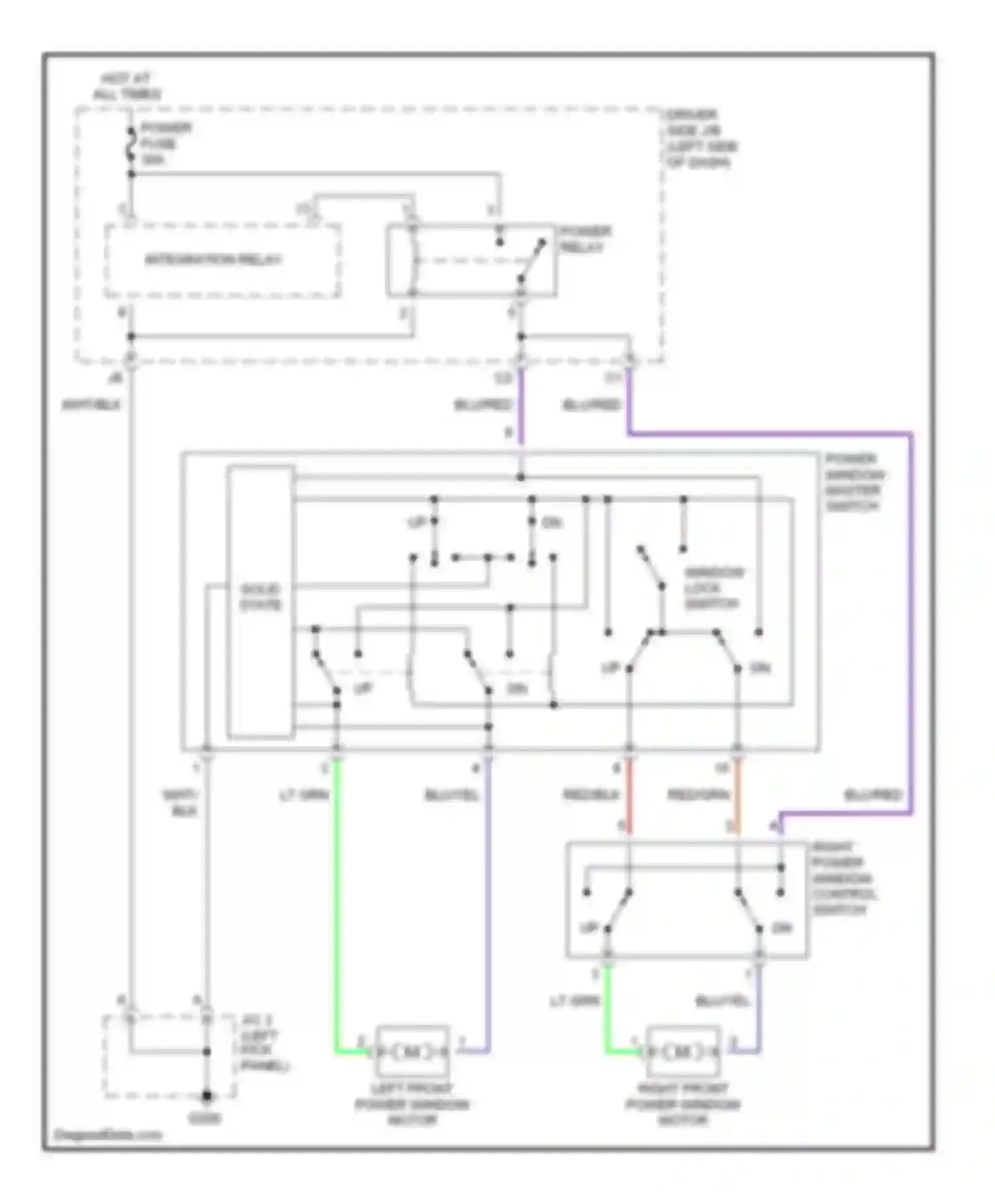 Tundra Toyota I (2000-2002): Power window circuit