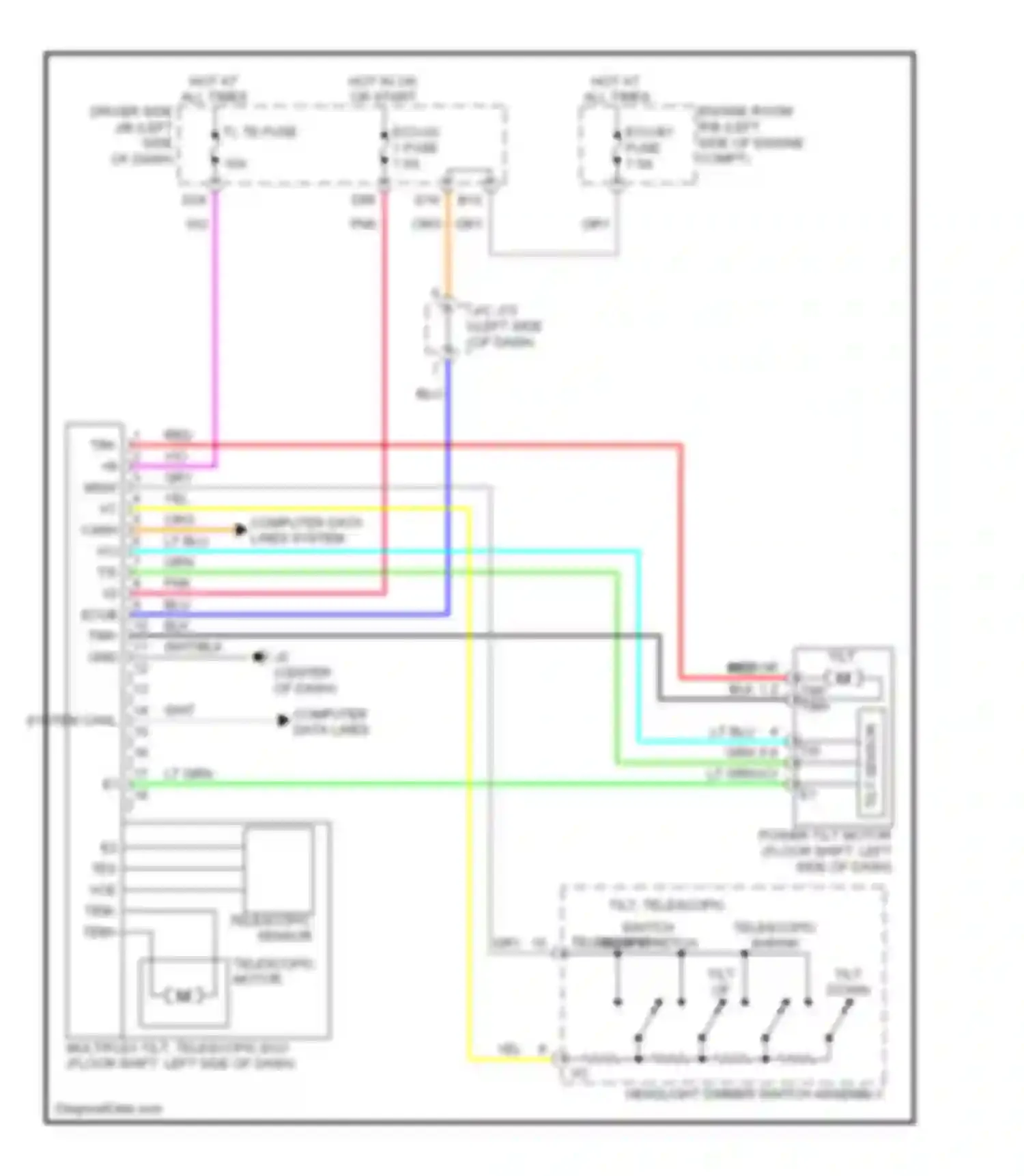 Tundra Toyota II (2007-2013): Power tilt steering column circuit