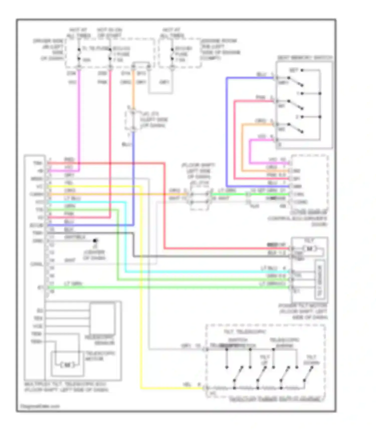 Tundra Toyota II (2007-2013): Memory power tilt & power telescopic circuit