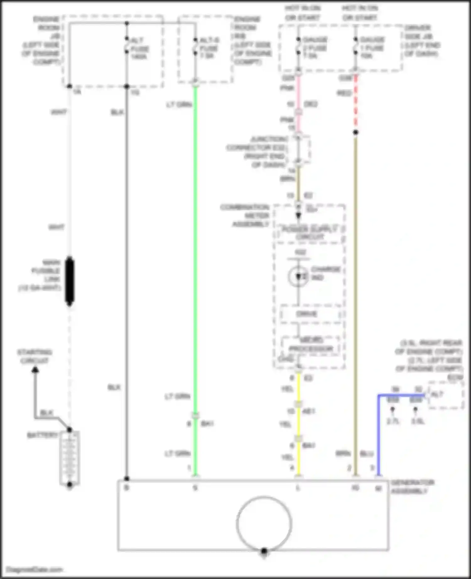 Venza Toyota I facelift (2012-2017): Charging circuit