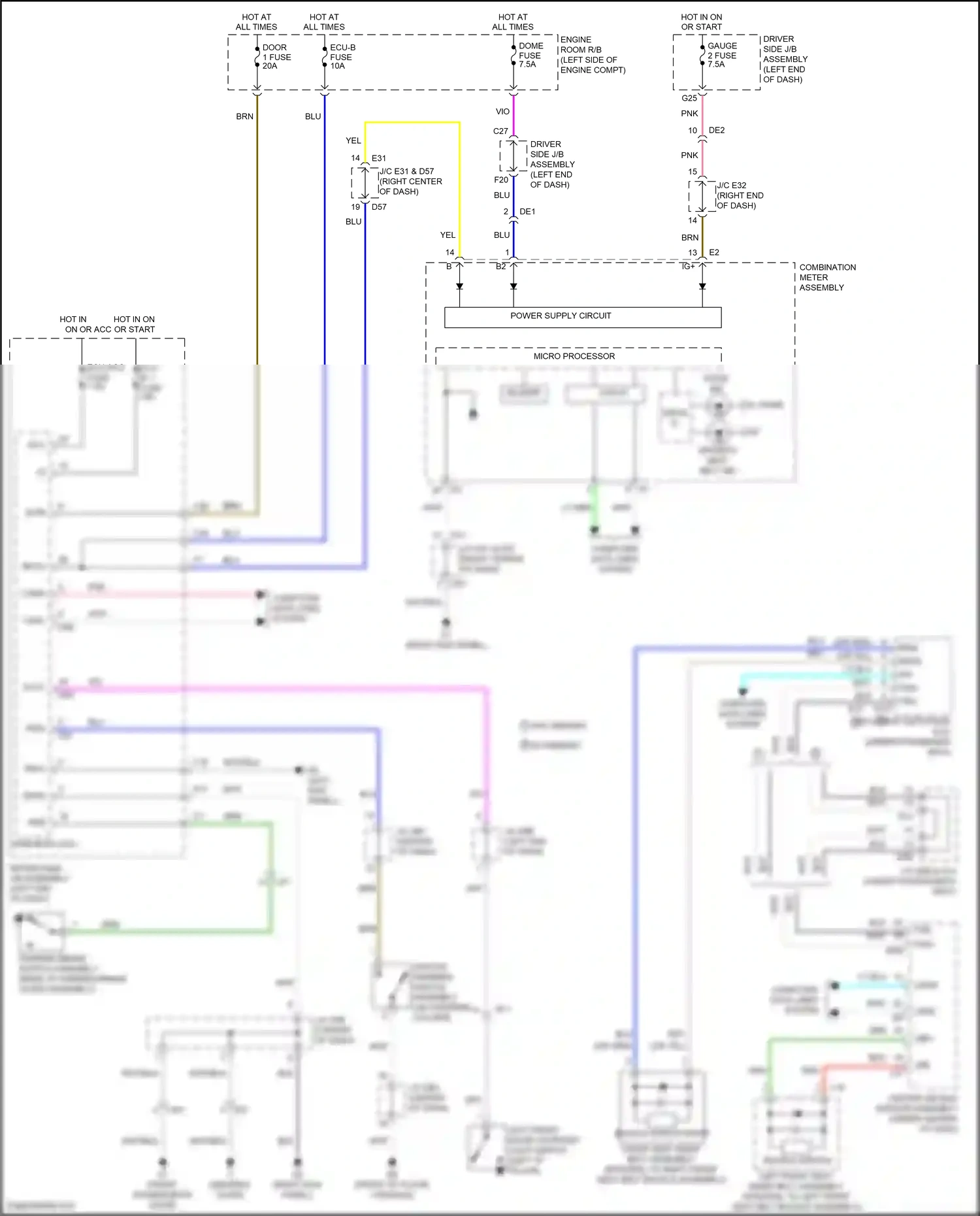 Toyota Venza I facelift (2012-2017) driver side j/b assembly wiring diagram  (4 of 7)