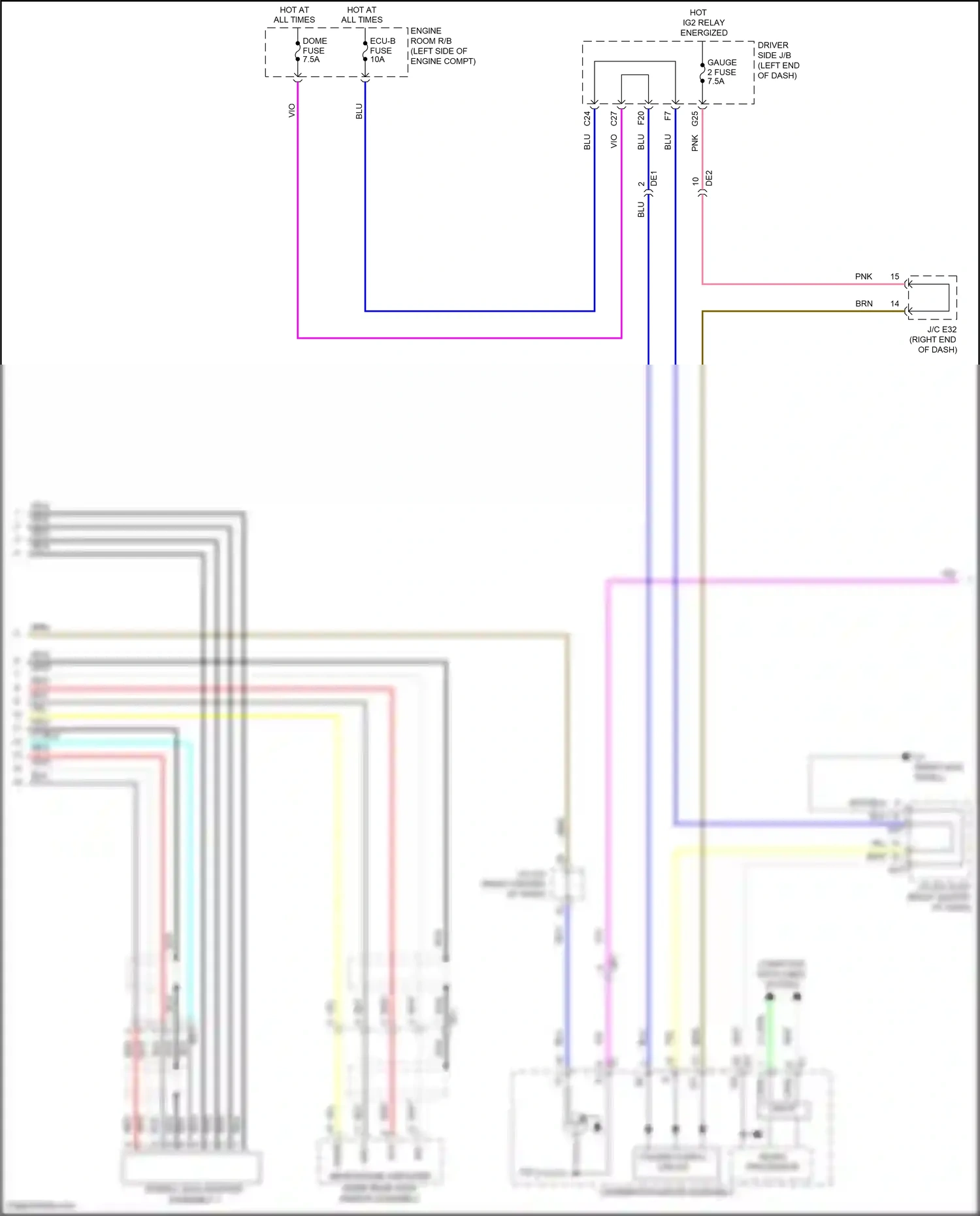 Toyota Venza I facelift (2012-2017) driver side j/b wiring diagram  (12 of 40)
