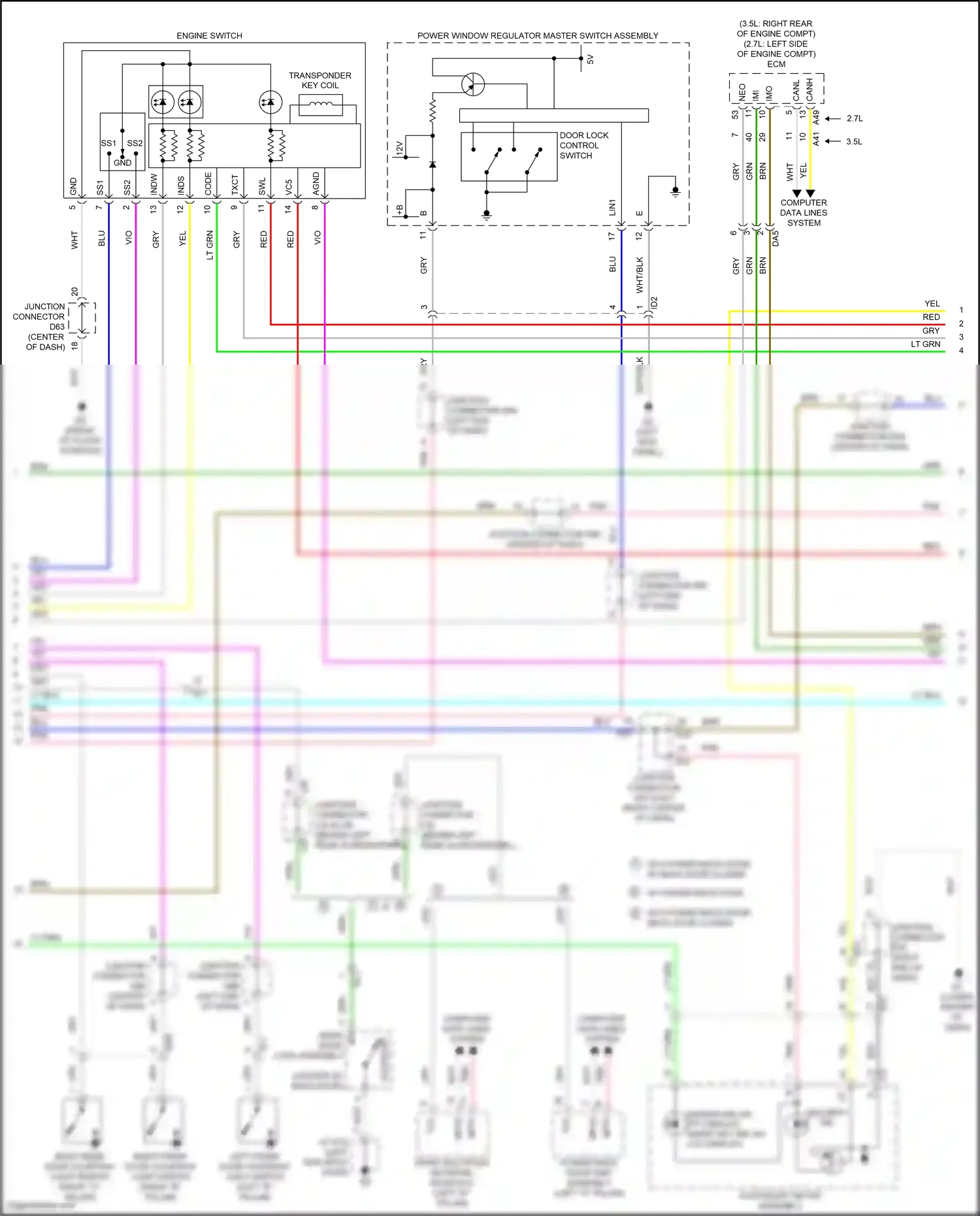 Toyota Venza I facelift (2012-2017) engine switch wiring diagram  (1 of 6)