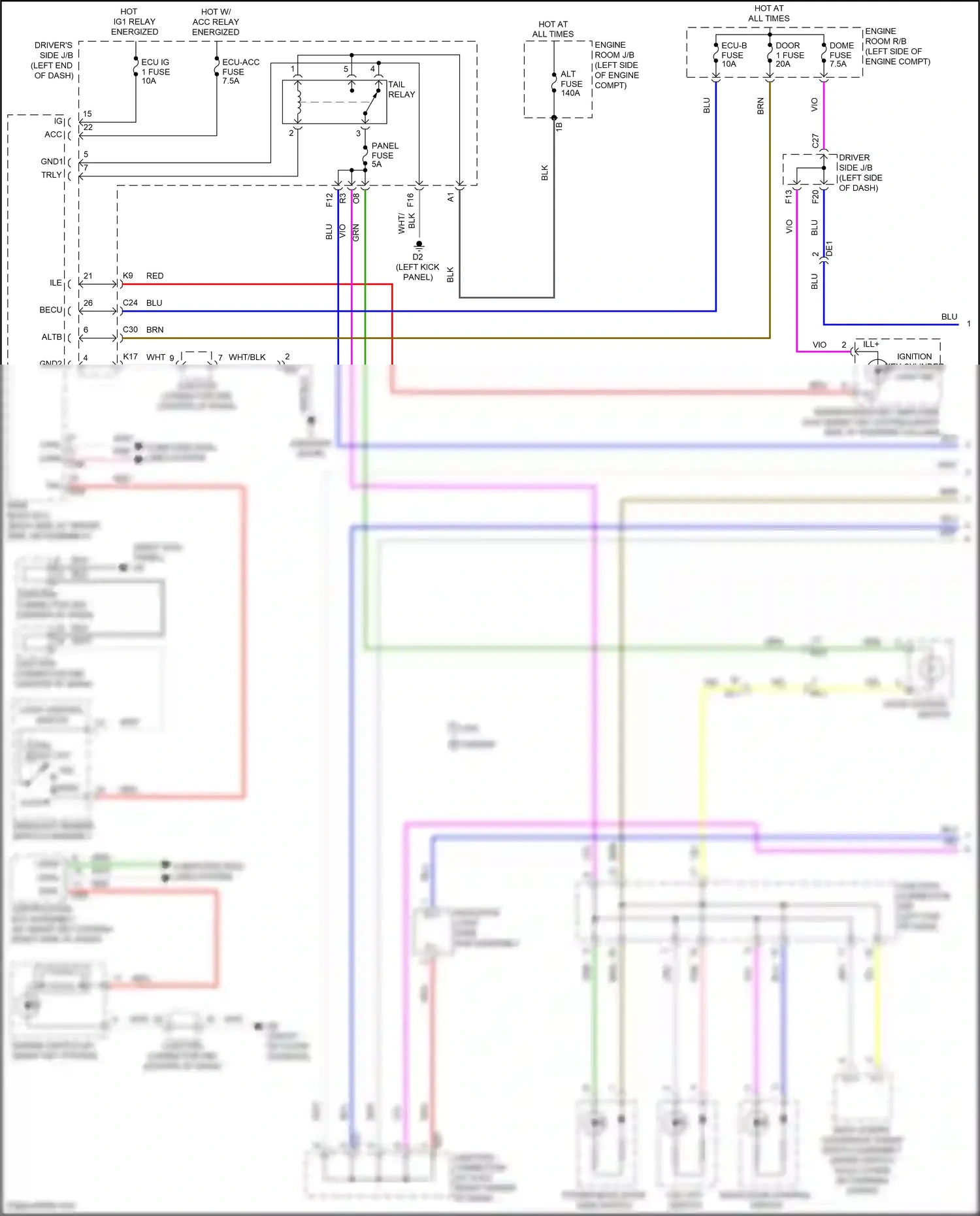 Toyota Venza I facelift (2012-2017) headlight dimmer switch assembly wiring diagram  (3 of 3)