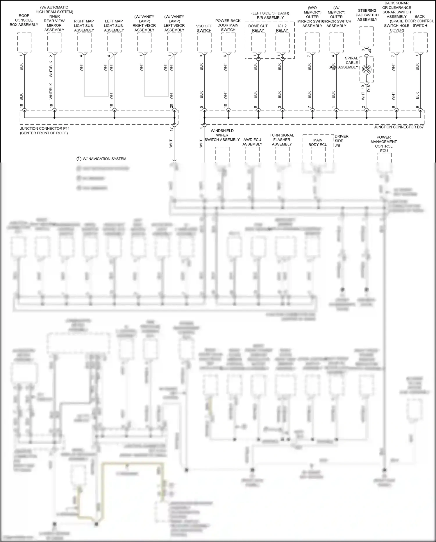 Toyota Venza I facelift (2012-2017) headlight dimmer switch assembly wiring diagram  (2 of 3)
