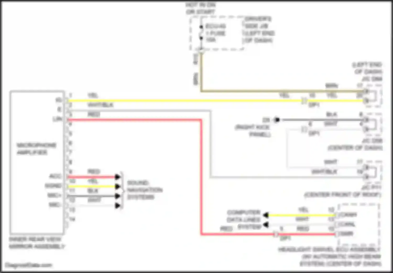 Wiring diagram inner rear view mirror assembly for Toyota Venza I facelift (2012-2017) (4 of 9)