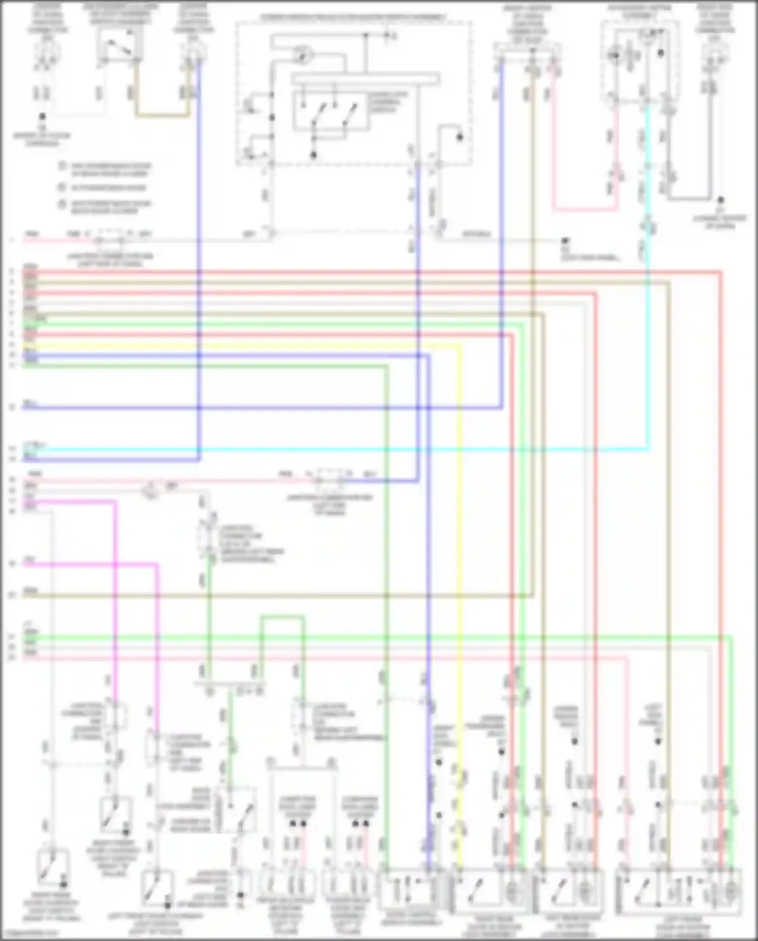 Wiring diagram left front door w/ motor lock assembly for Toyota Venza I facelift (2012-2017) (1 of 5)