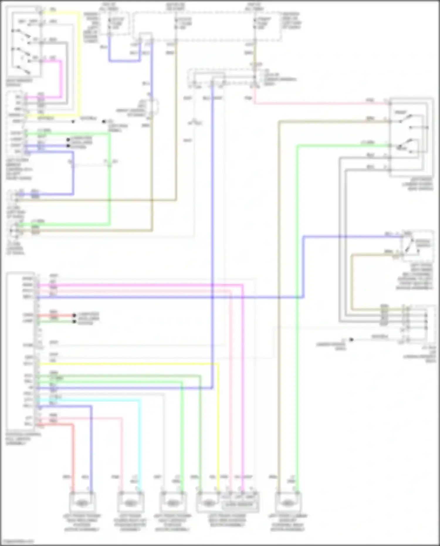 Wiring diagram left outer mirror control ecu for Toyota Venza I facelift (2012-2017) (4 of 4)