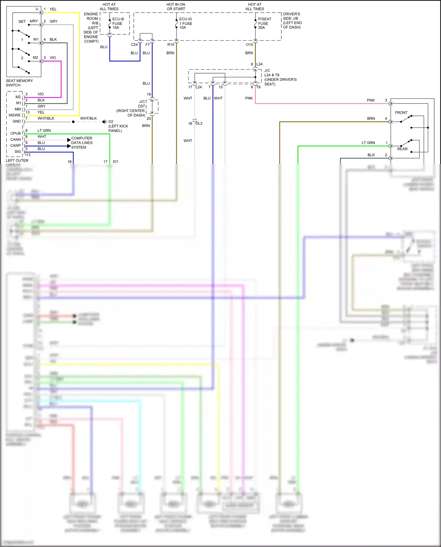 Toyota Venza I facelift (2012-2017) position control ecu, switch assembly wiring diagram  (4 of 4)