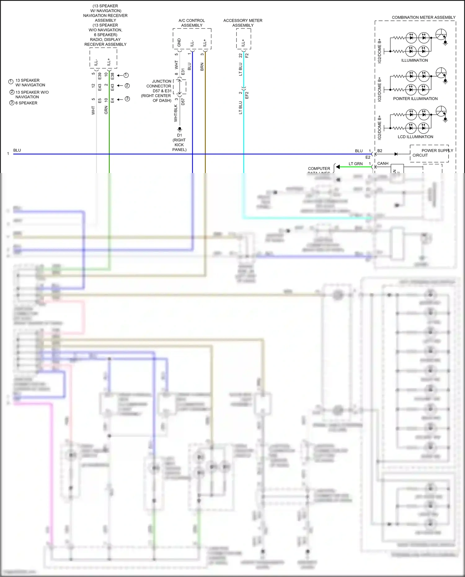 Toyota Venza I facelift (2012-2017) processor wiring diagram  (2 of 3)
