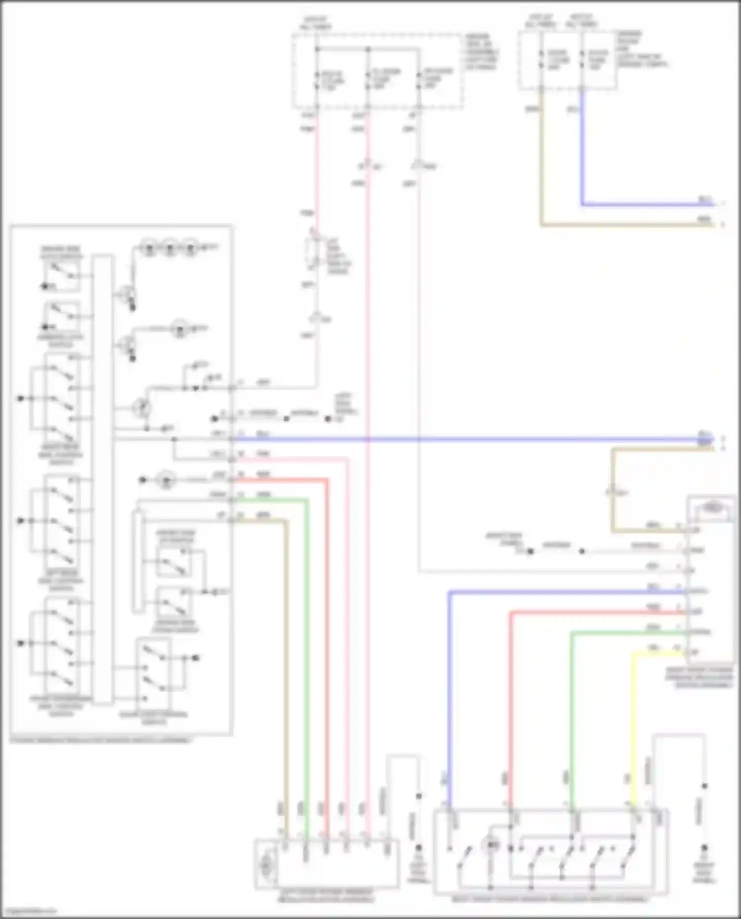 Wiring diagram right front power window regulator motor assembly for Toyota Venza I facelift (2012-2017) (2 of 2)