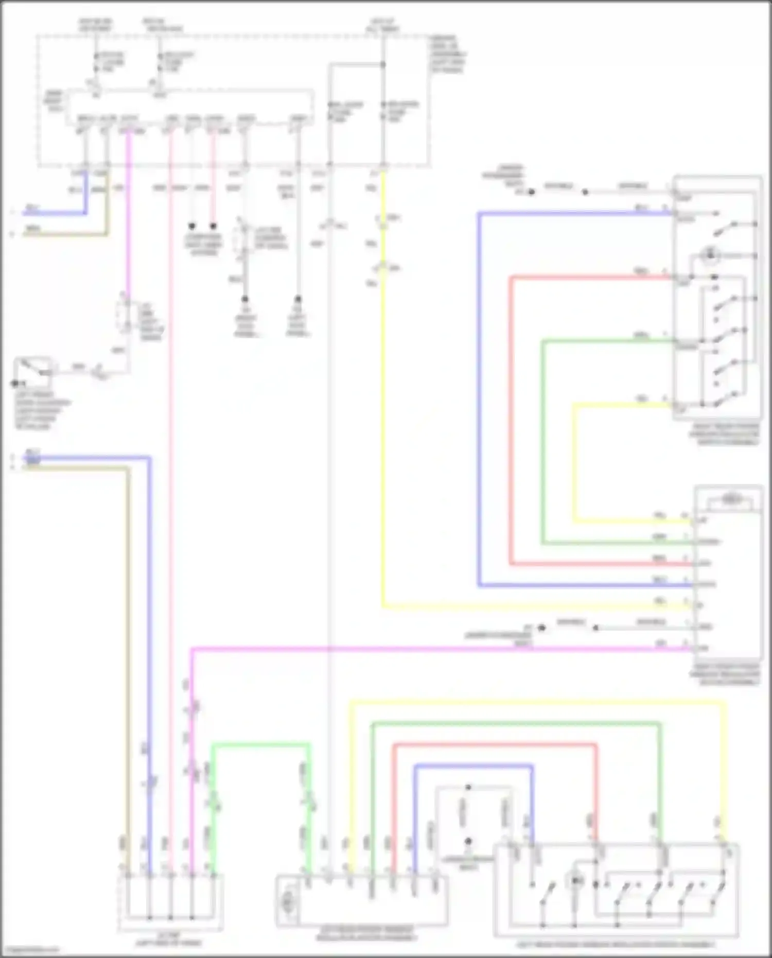 Wiring diagram right rear power window regulator switch assembly for Toyota Venza I facelift (2012-2017) (2 of 2)
