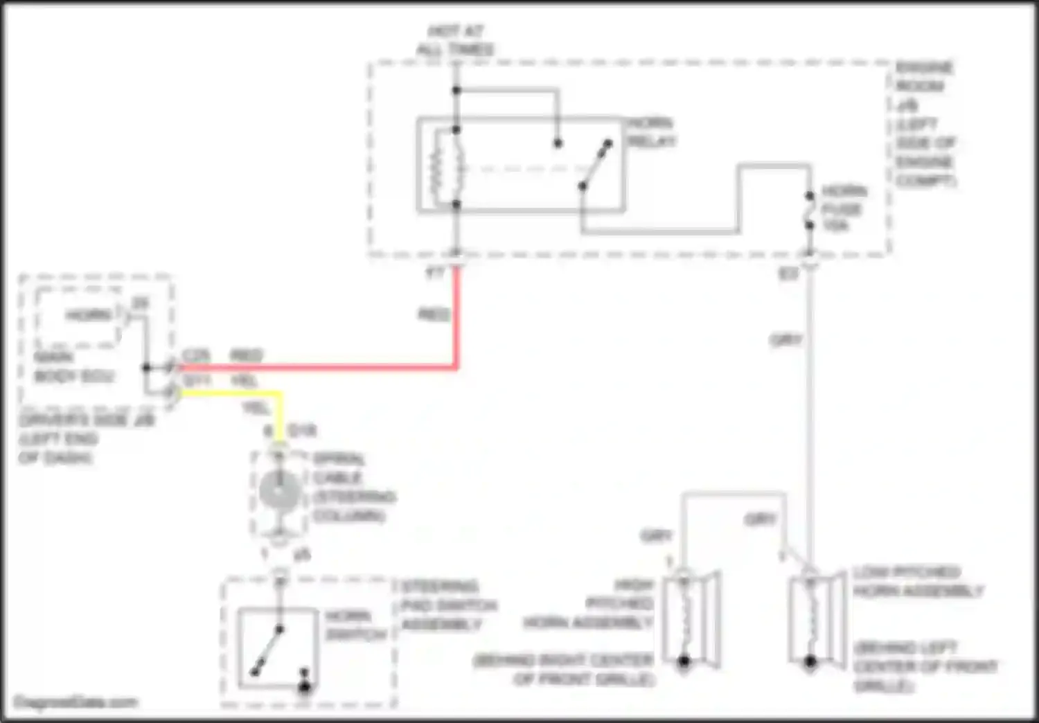 Wiring diagram steering pad switch assembly for Toyota Venza I facelift (2012-2017) (5 of 9)