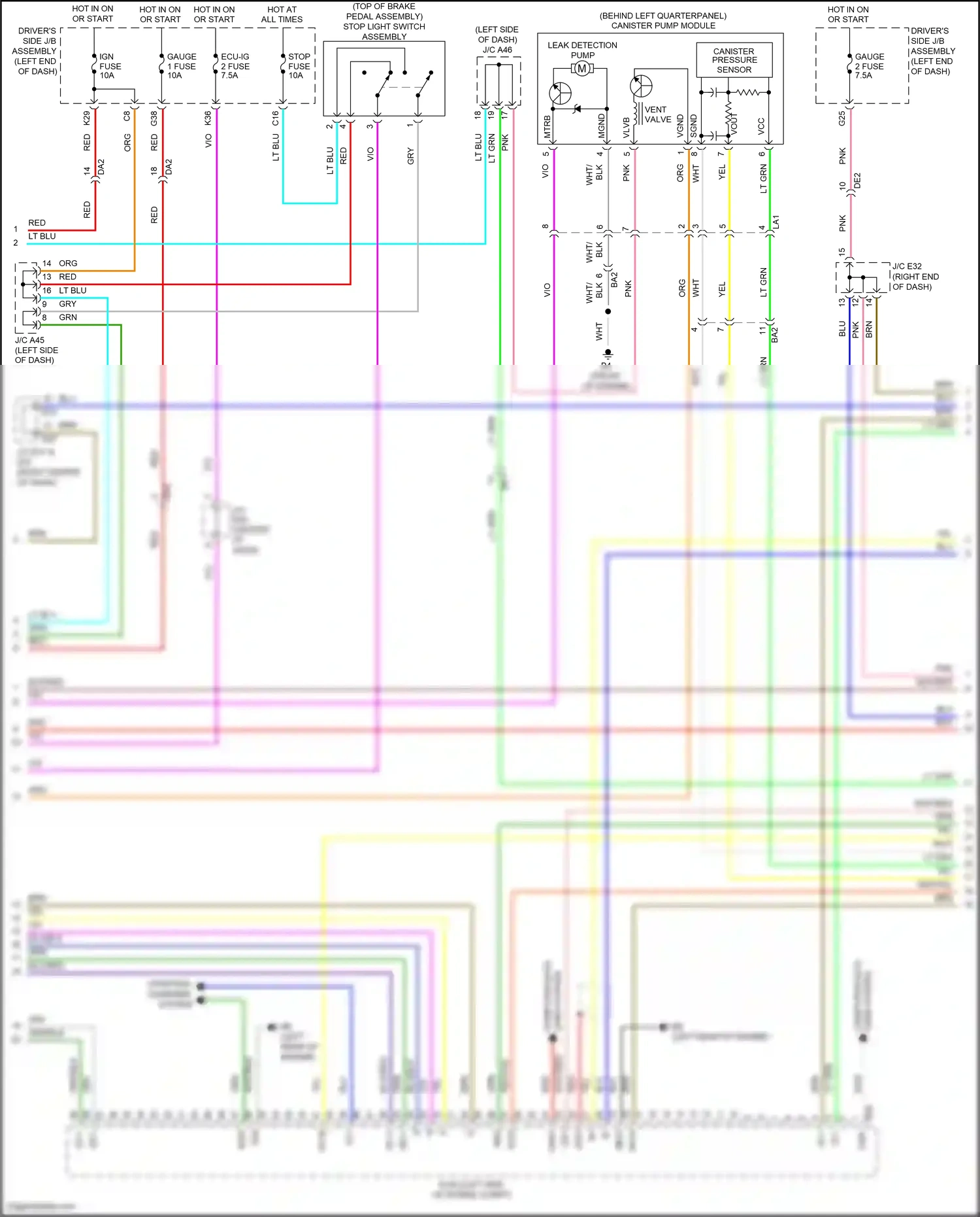 Toyota Venza I facelift (2012-2017) stop light switch assembly wiring diagram  (7 of 8)