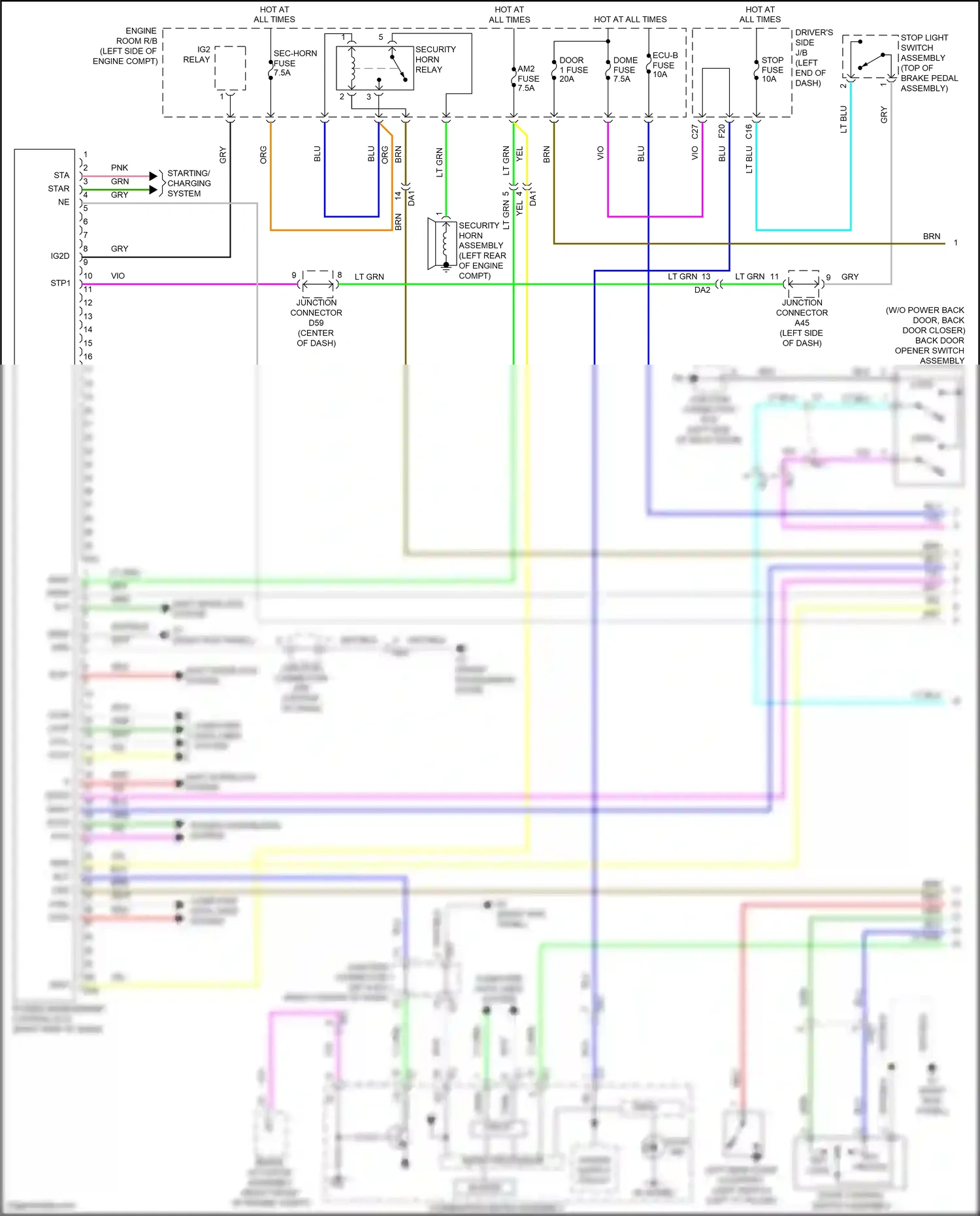 Toyota Venza I facelift (2012-2017) stop light switch assembly wiring diagram  (4 of 8)