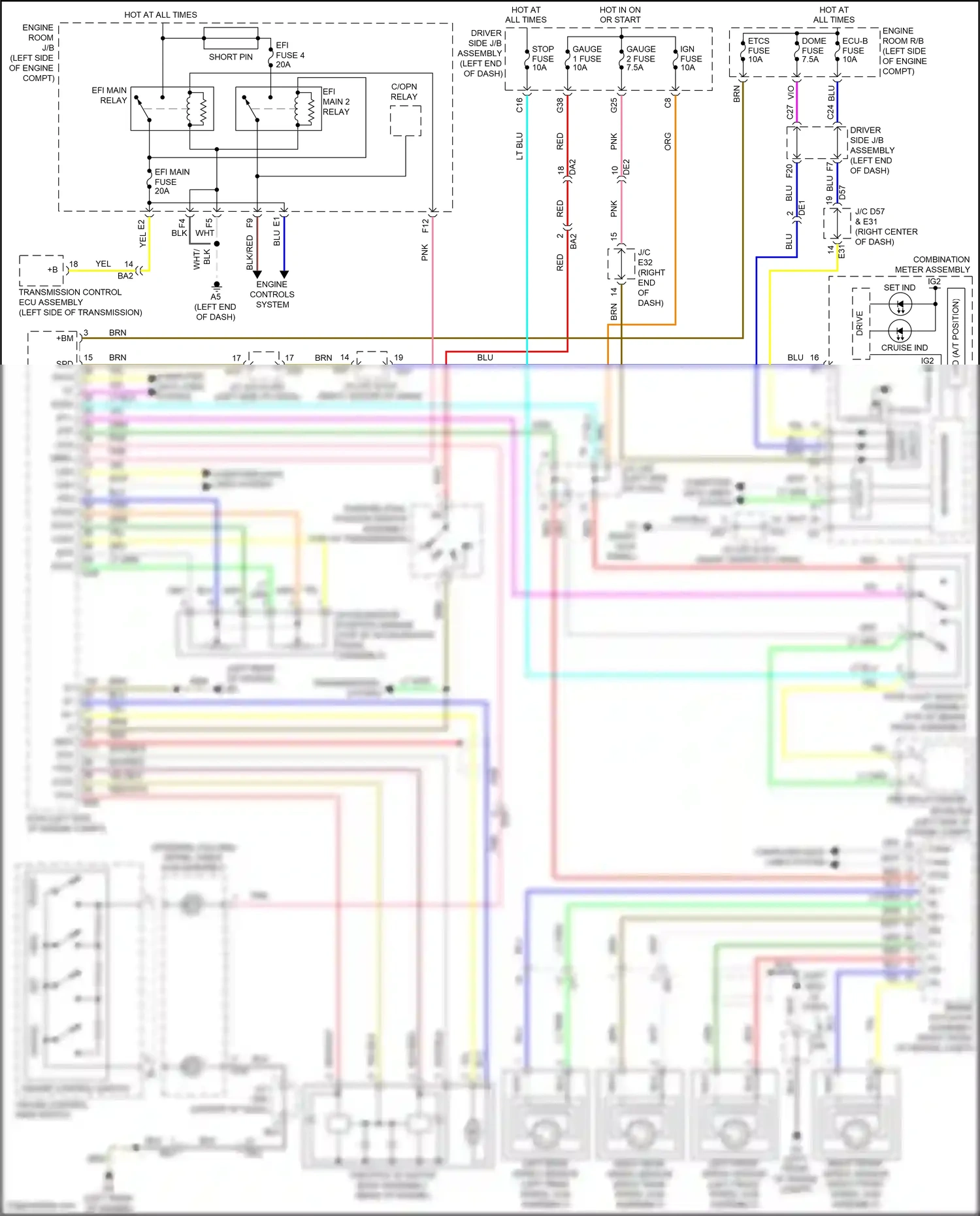 Toyota Venza I facelift (2012-2017) stop light switch assembly wiring diagram  (1 of 8)