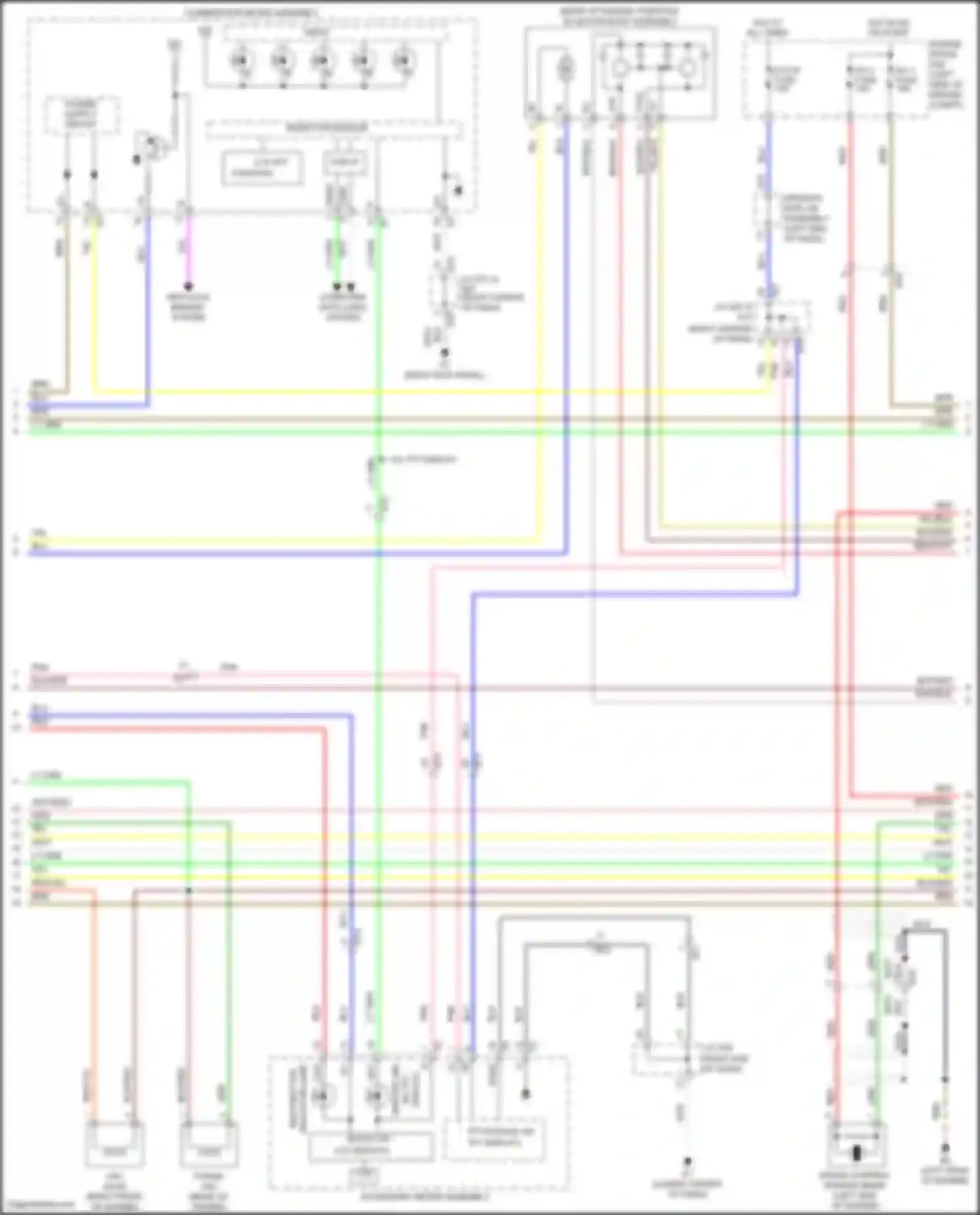 Wiring diagram w/ tft display for Toyota Venza I facelift (2012-2017) (2 of 3)