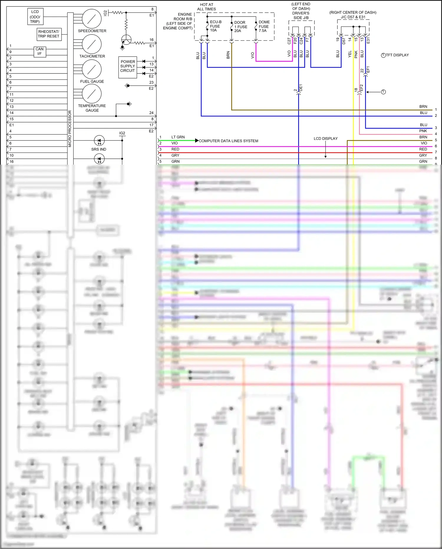 Toyota Venza I facelift (2012-2017) warning systems wiring diagram  (2 of 2)