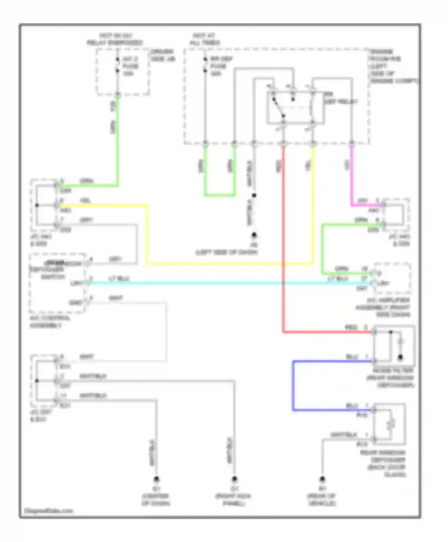 Venza Toyota I (2008-2012): Rear defogger circuit