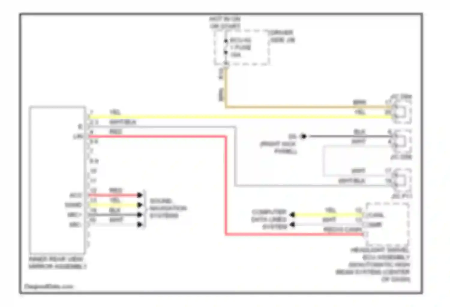 Venza Toyota I (2008-2012): Electrochromic mirror circuit