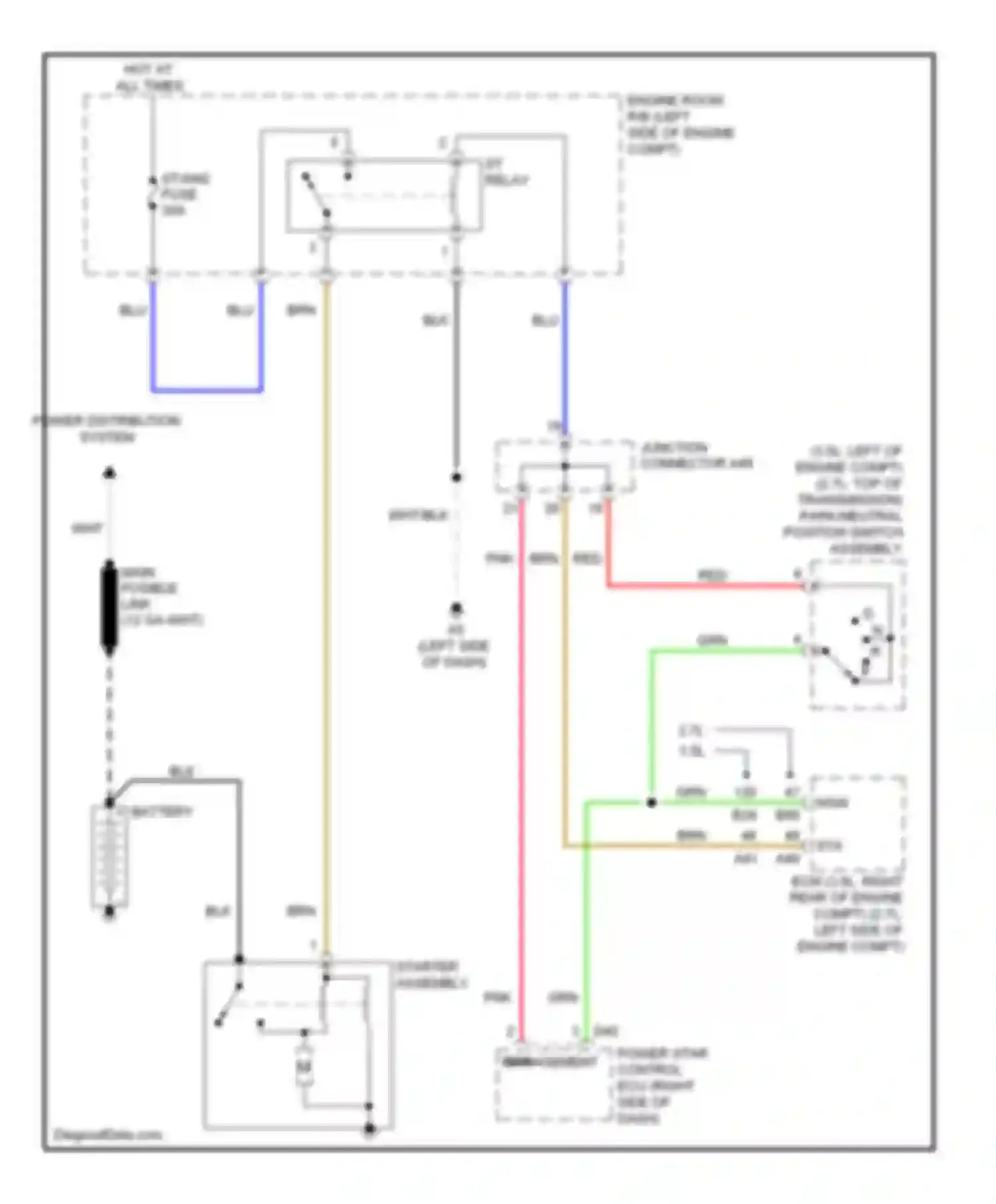 Venza Toyota I (2008-2012): Starting circuit, with smart key system