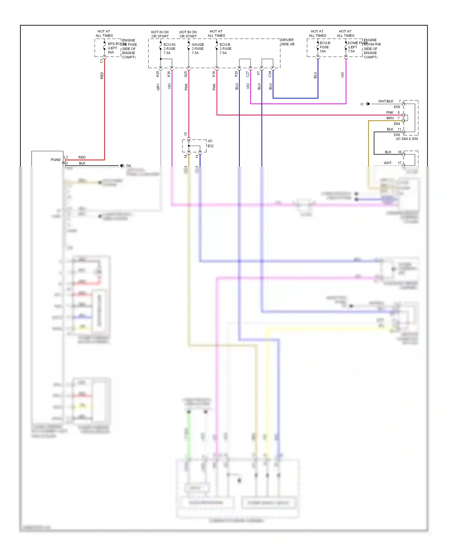Wiring diagram accessory meter assembly for Toyota Venza I (2008-2012) (2 of 19)